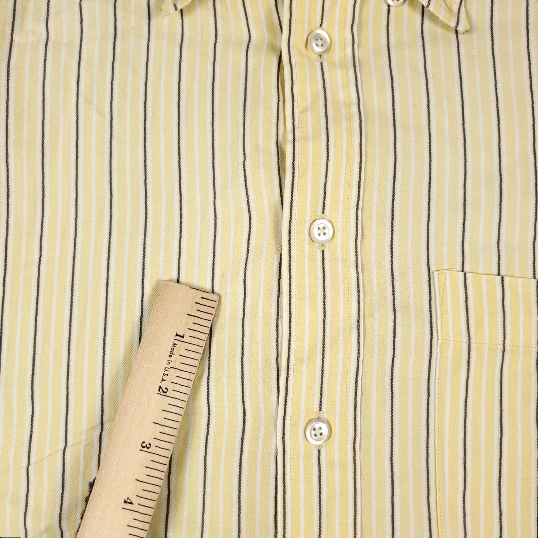 Nautica Nautica Button-Up Shirt Mens Medium Yellow Blue Striped Casual Long Sleeve Size US M / EU 48-50 / 2 - 6 Thumbnail