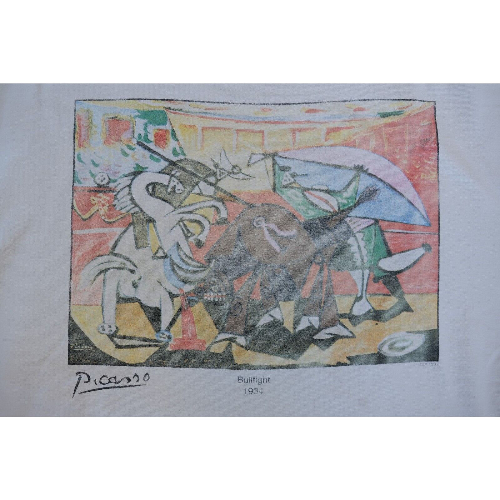 Other Vintage 1993 Pablo Picasso Bullfight Art RARE Large White Size US L / EU 52-54 / 3 - 2 Thumbnail