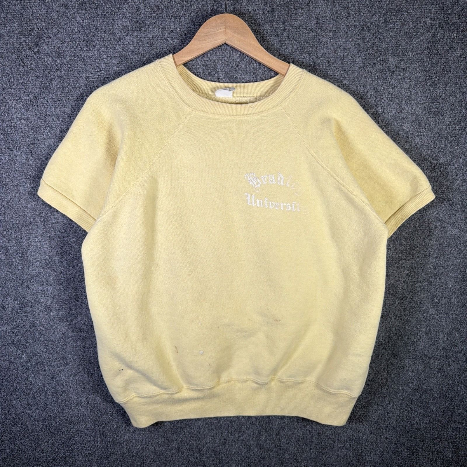 Hanes True Vintage Sweatshirt Large Yellow 50s 60s Bradley College Size US L / EU 52-54 / 3 - 1 Thumbnail