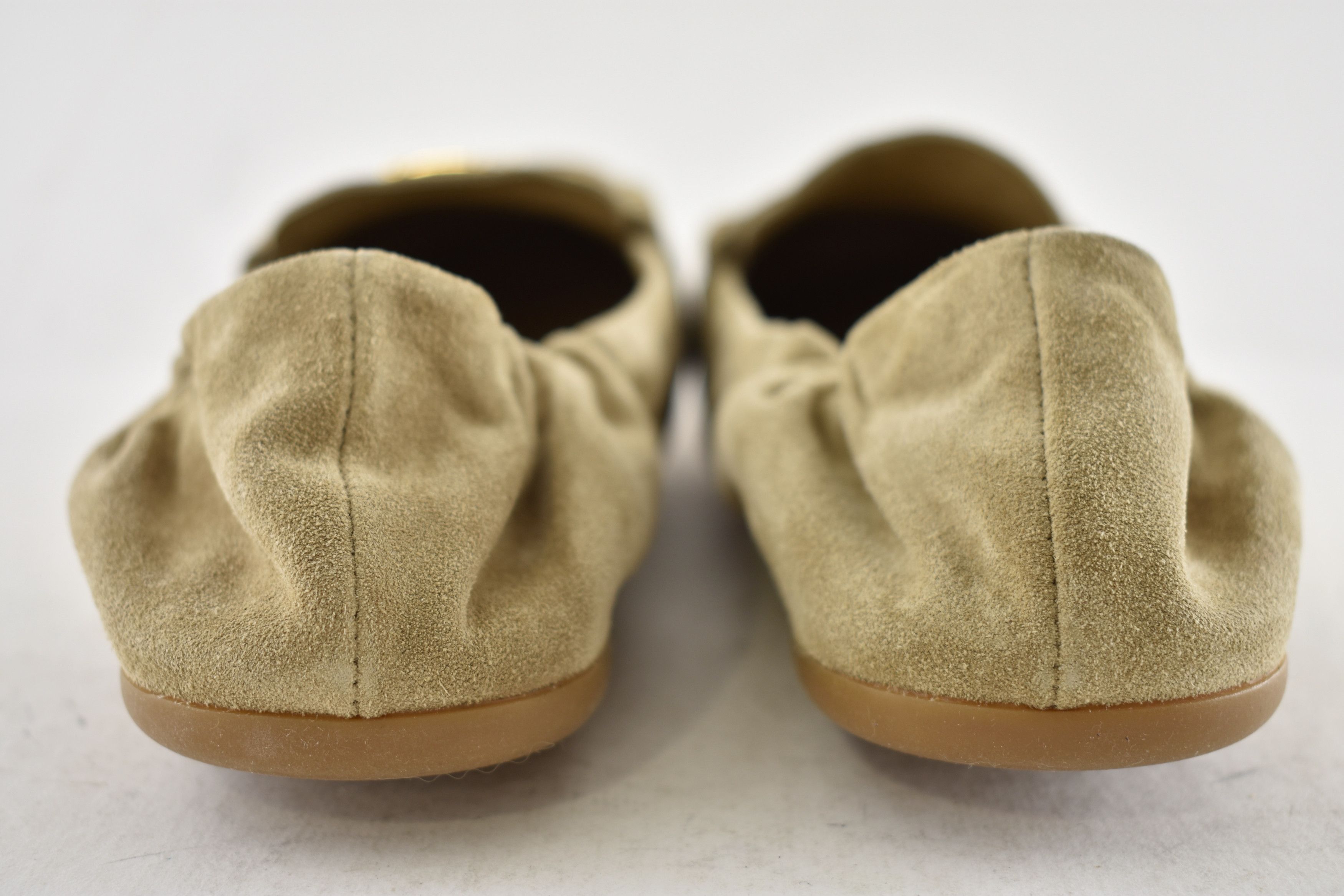 Prada Prada Ecru Beige Suede Logo Scrunch Loafer Moccasin Flat 38 Size US 8 / IT 38 - 18 Thumbnail