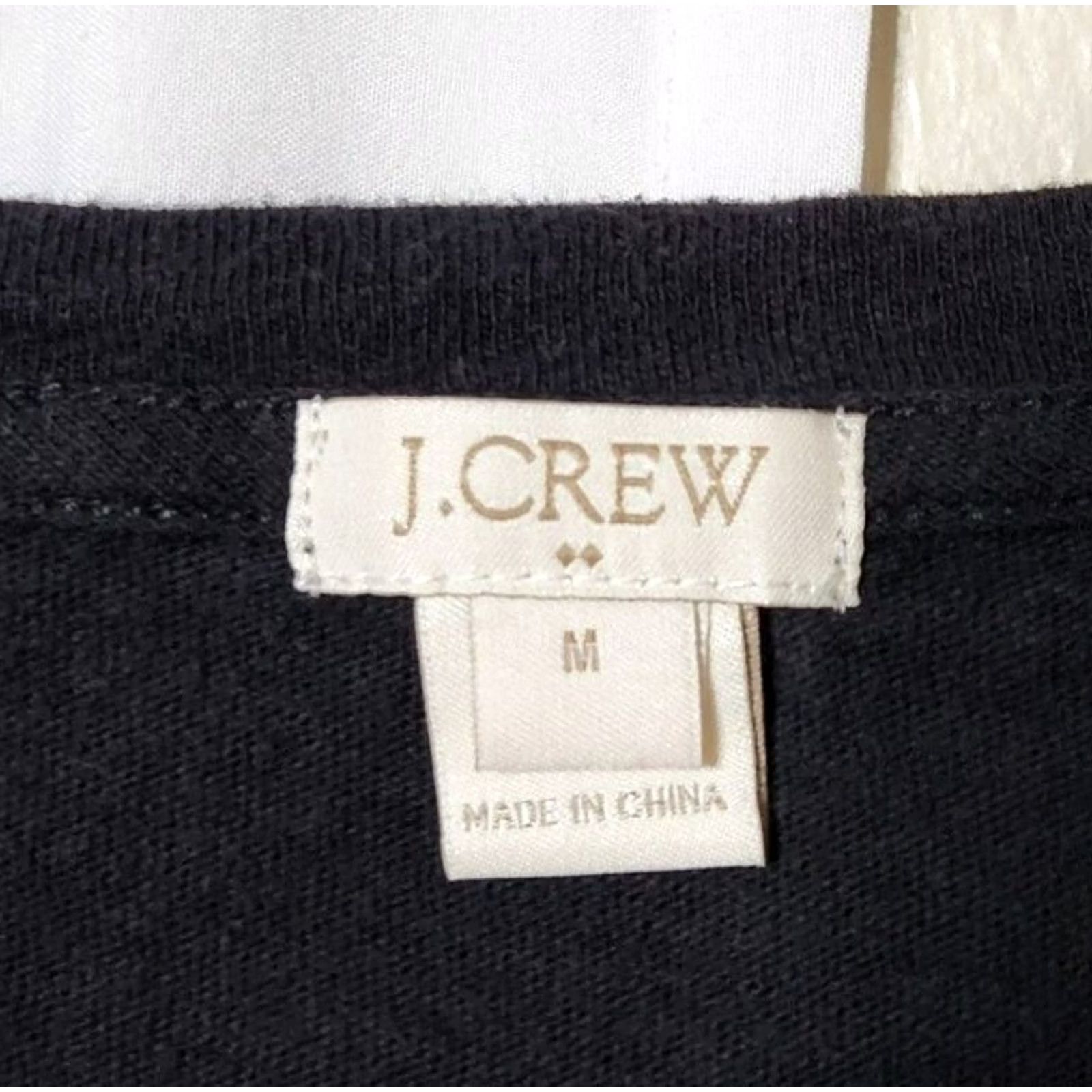 J.Crew J.CREW Womens M Embroidered Top 3/4 Sleeve Tee Black White Shirt Size M / US 6-8 / IT 42-44 - 6 Thumbnail