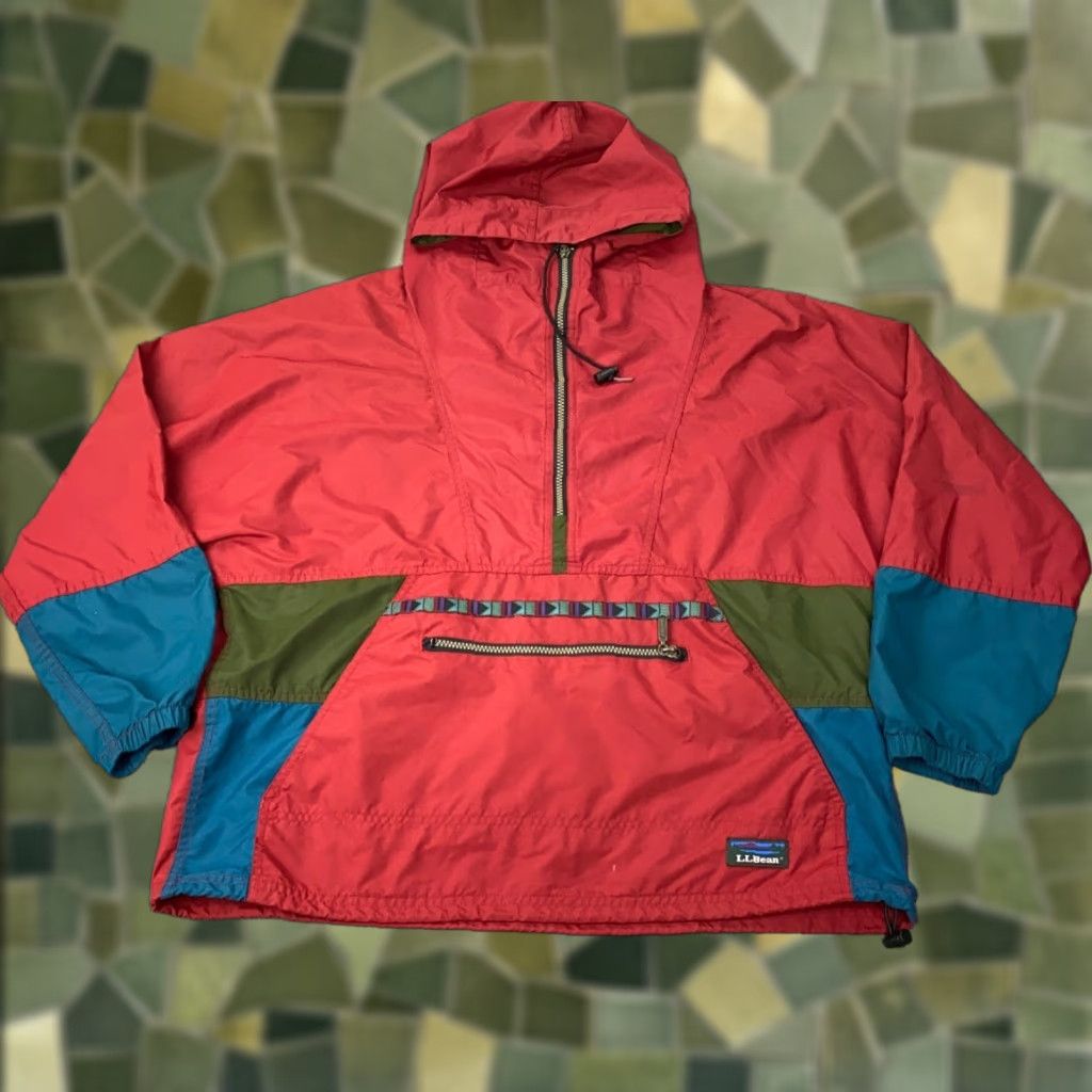 Vintage VINTAGE L.L. Bean Windbreaker Jacket Women’s Large Red Aztec Pattern 90s Casual Fall Spring Size L / US 10 / IT 46 - 1 Thumbnail