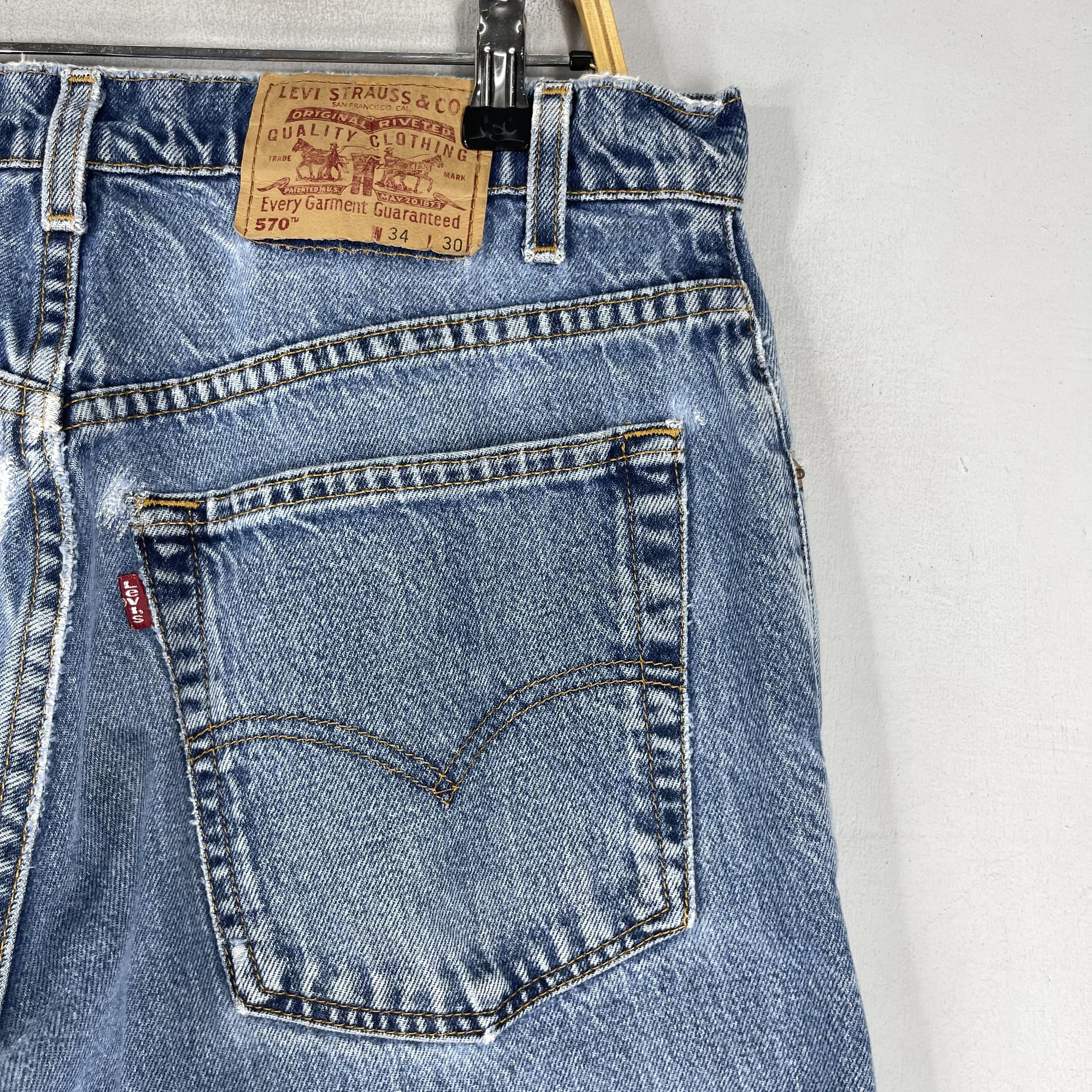 Levi's × Vintage Size 33 Vintage Levis 570 Distressed Reinforced Jeans Size US 33 - 10 Thumbnail