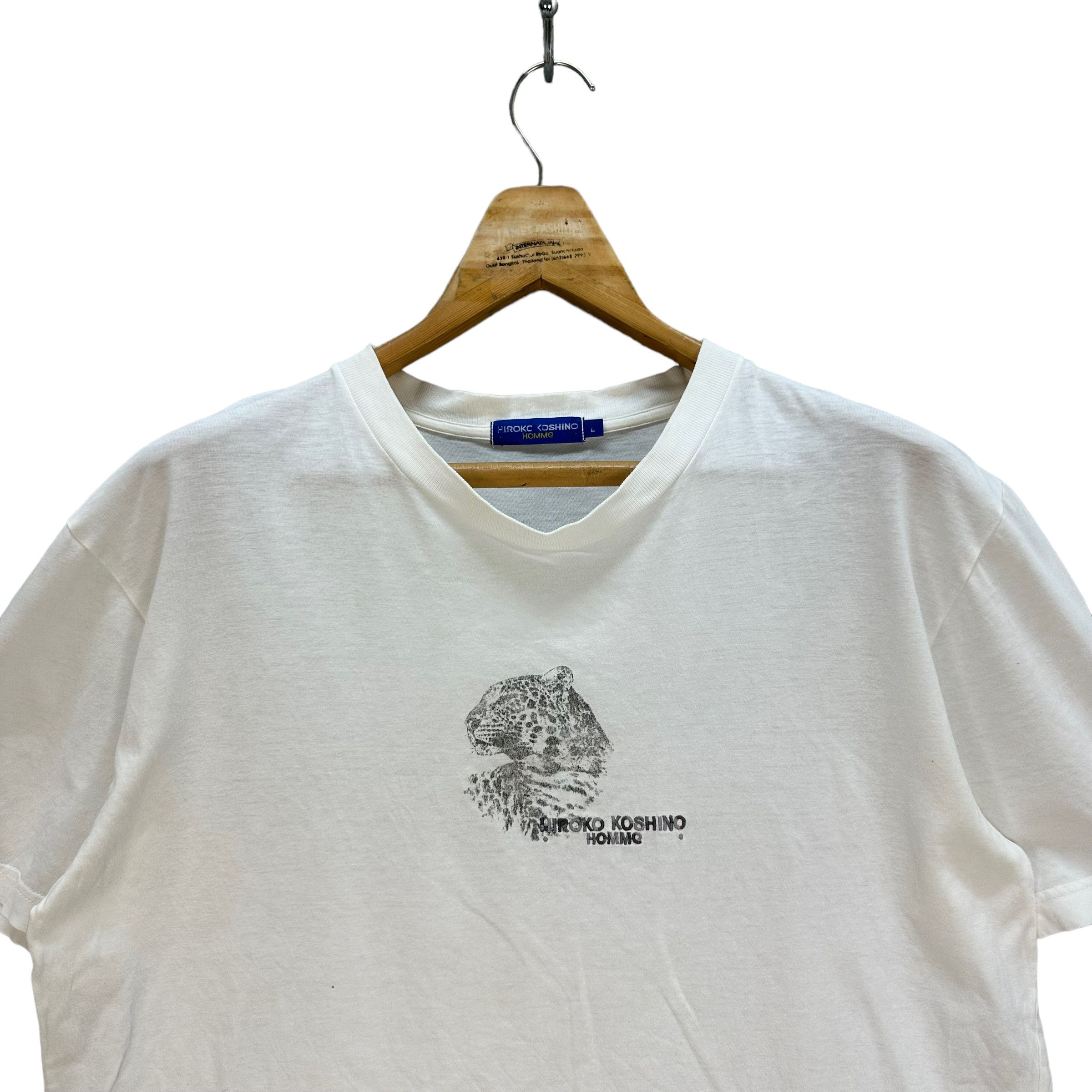 Hiroko Koshino Homme HIROKO KOSHINO HOMME CHEETAH LOGO WHITE TEES #7787-176 Size US L / EU 52-54 / 3 - 2 Thumbnail