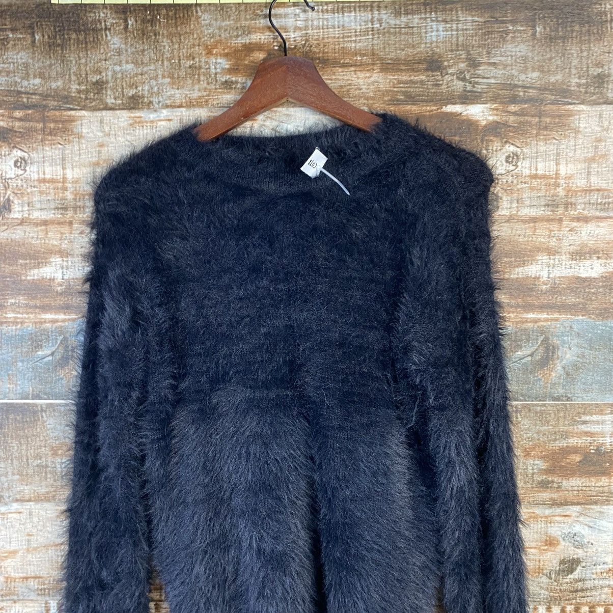 Homespun Knitwear DL Japanese Brand Black Mohair Knitwear #C1173 Size S / US 4 / IT 40 - 5 Thumbnail