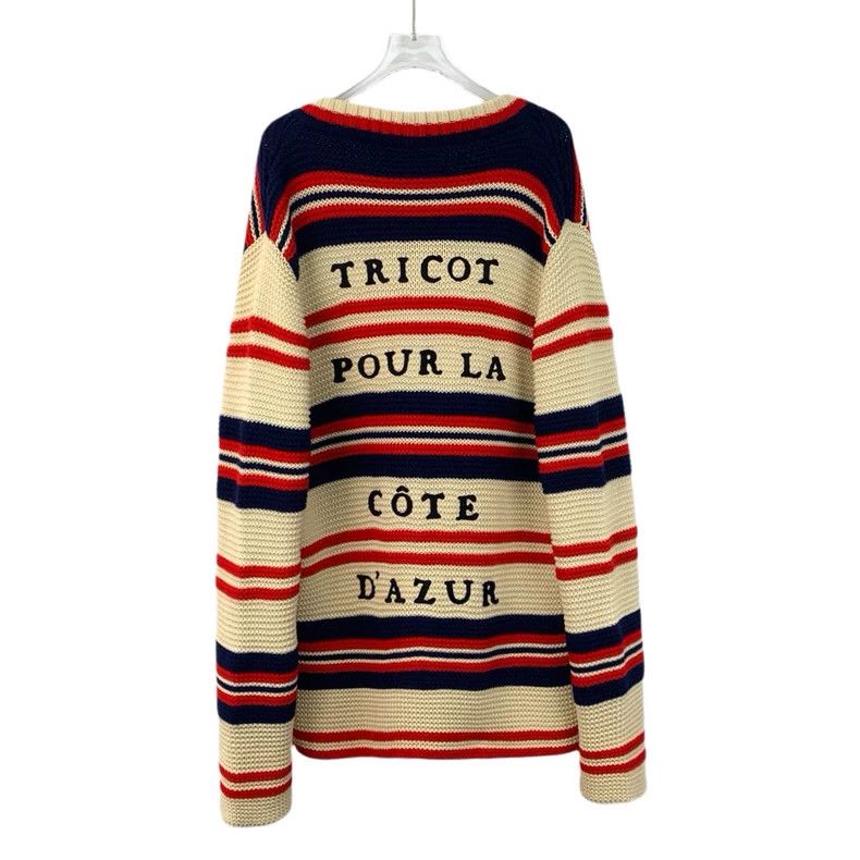 Gucci Gucci Color-blocked striped V-neck single-breasted long-sle Size L / US 10 / IT 46 - 2 Thumbnail