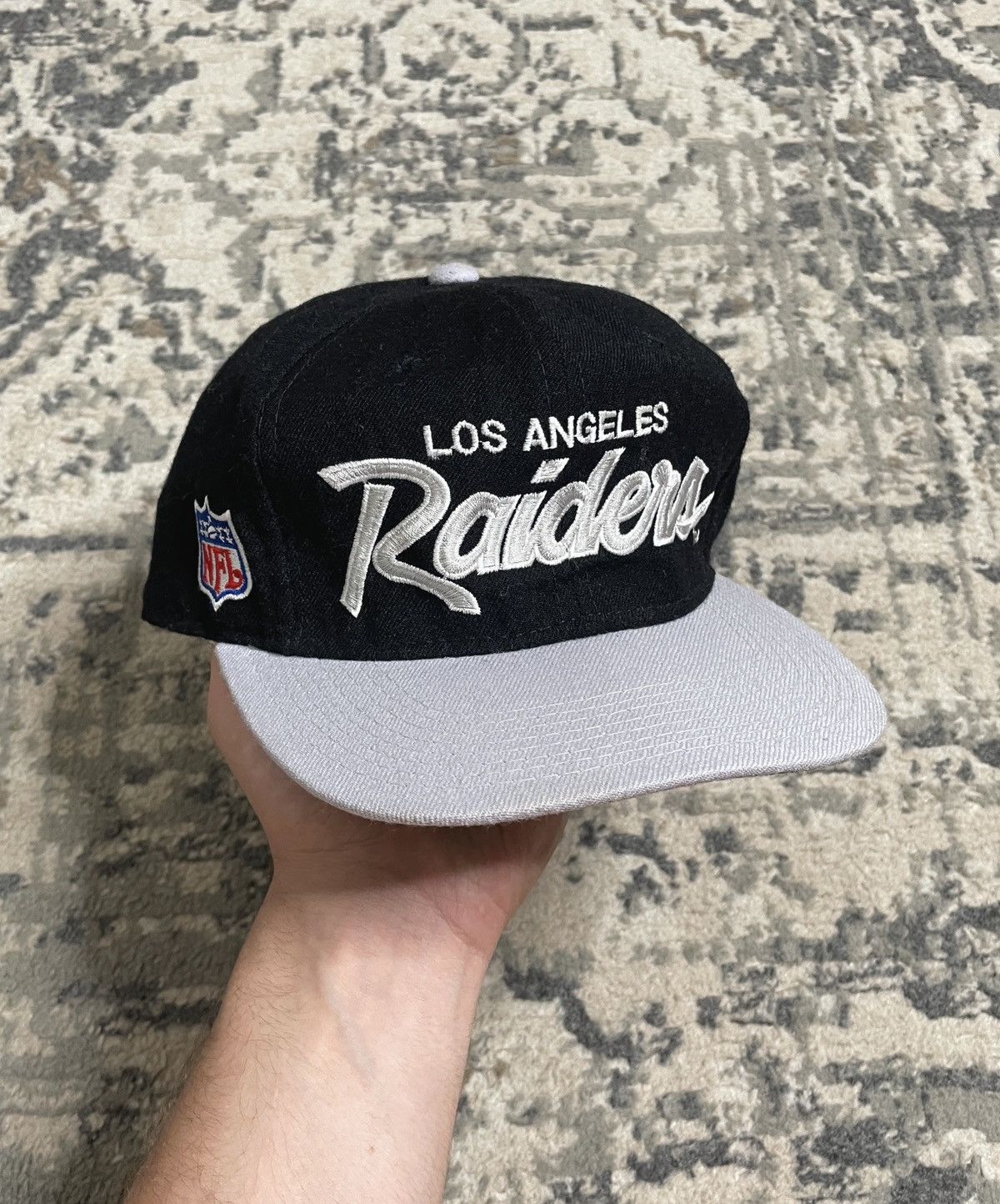 Vintage RARE Los Angeles Raiders Black Snapback New Era Team 