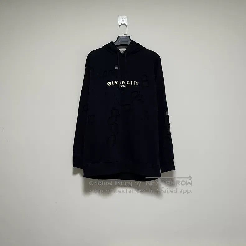 Givenchy Givenchy Metallic hole vintage oversized hooded sweatshirt Size US M / EU 48-50 / 2 - 1 Thumbnail