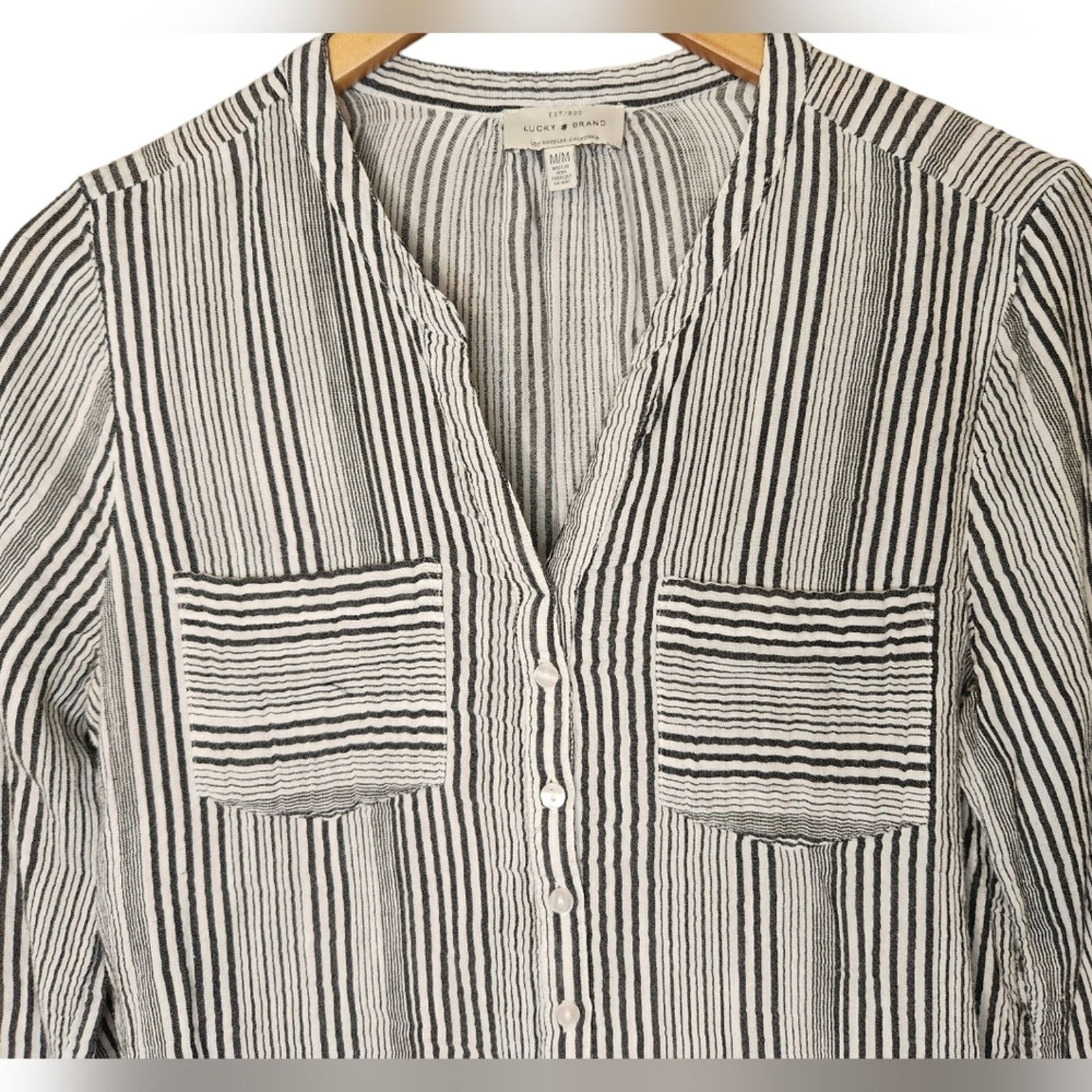 Lucky Brand Lucky Brand Gauzy striped button tunic top Medium Size M / US 6-8 / IT 42-44 - 3 Thumbnail