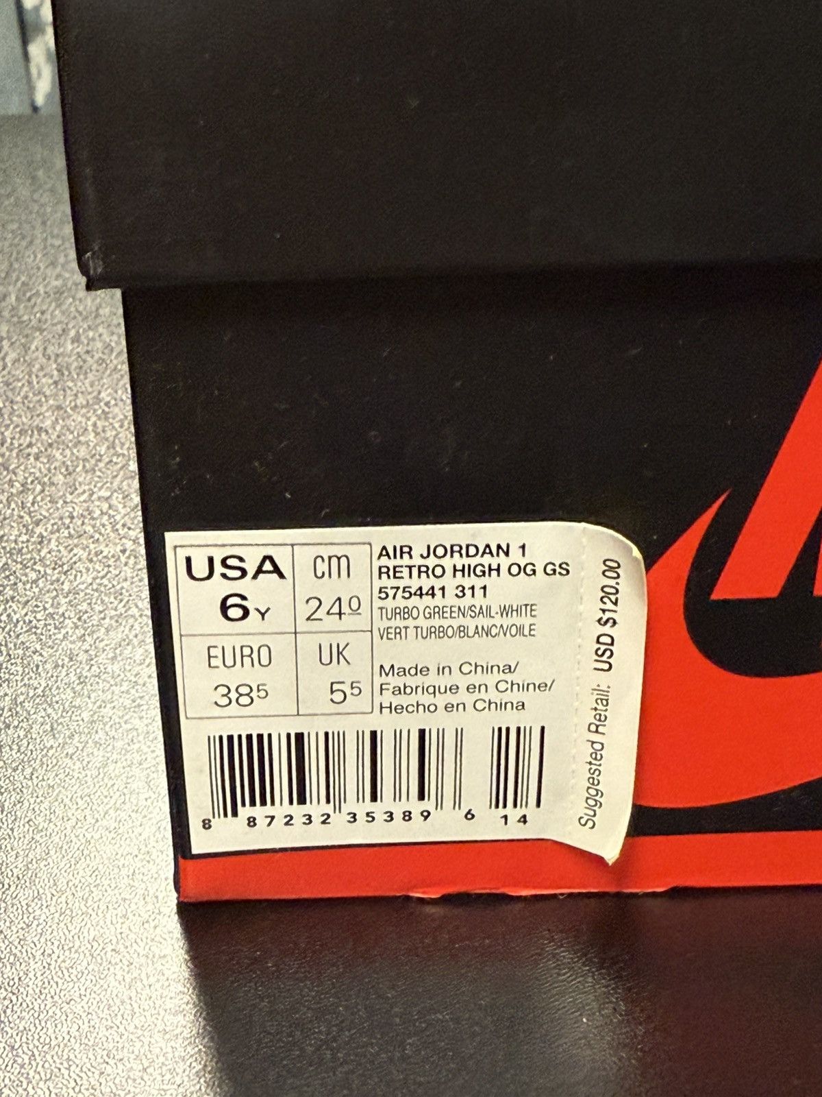 Jordan Brand × Nike Jordan 1 Turbo Green Size 6Y/7.5W (GS) Size US 6 / EU 39 - 16 Thumbnail
