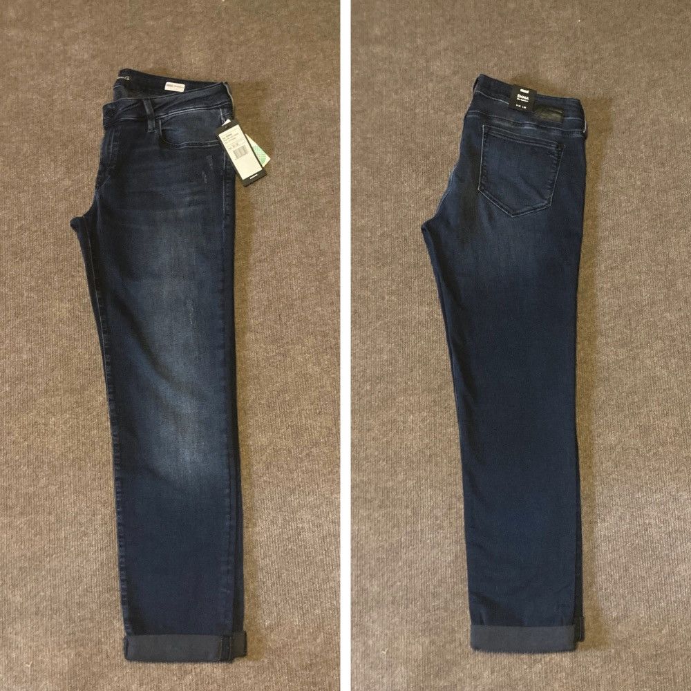 Mavi NEW Mavi Emma Boyfriend Jeans 32 Ink Used Tribeca 2010s Size 33" - 5 Thumbnail