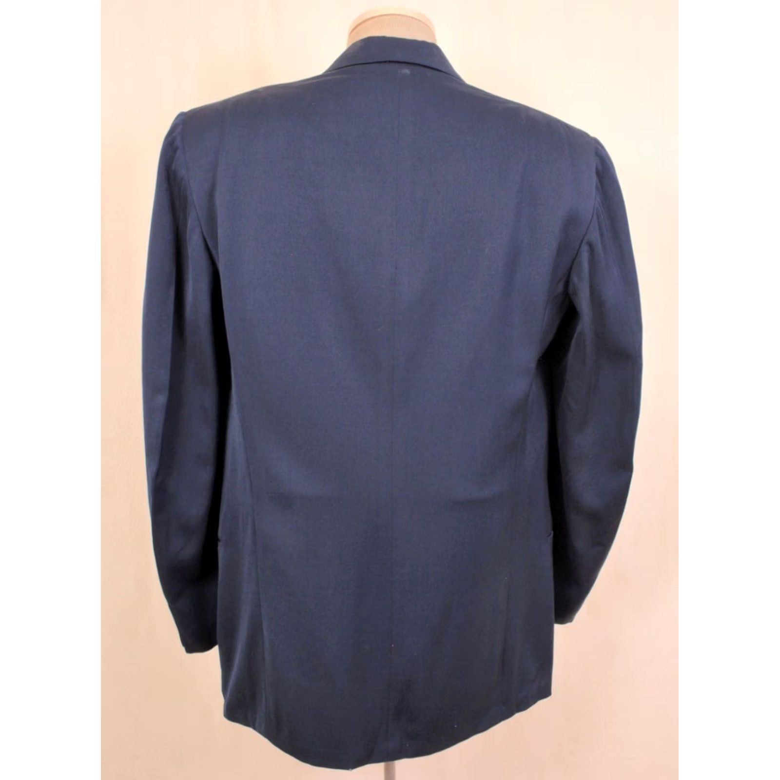 Vintage VINTAGE Mens Blazer Jacket 50s 1950s Wool Dark Blue Size L M Casual, Wool, Blazer, 50s Jacket, 1950s, Original Mens, Blue, 27" Sleeve, 46" Chest Size 42R - 2 Thumbnail