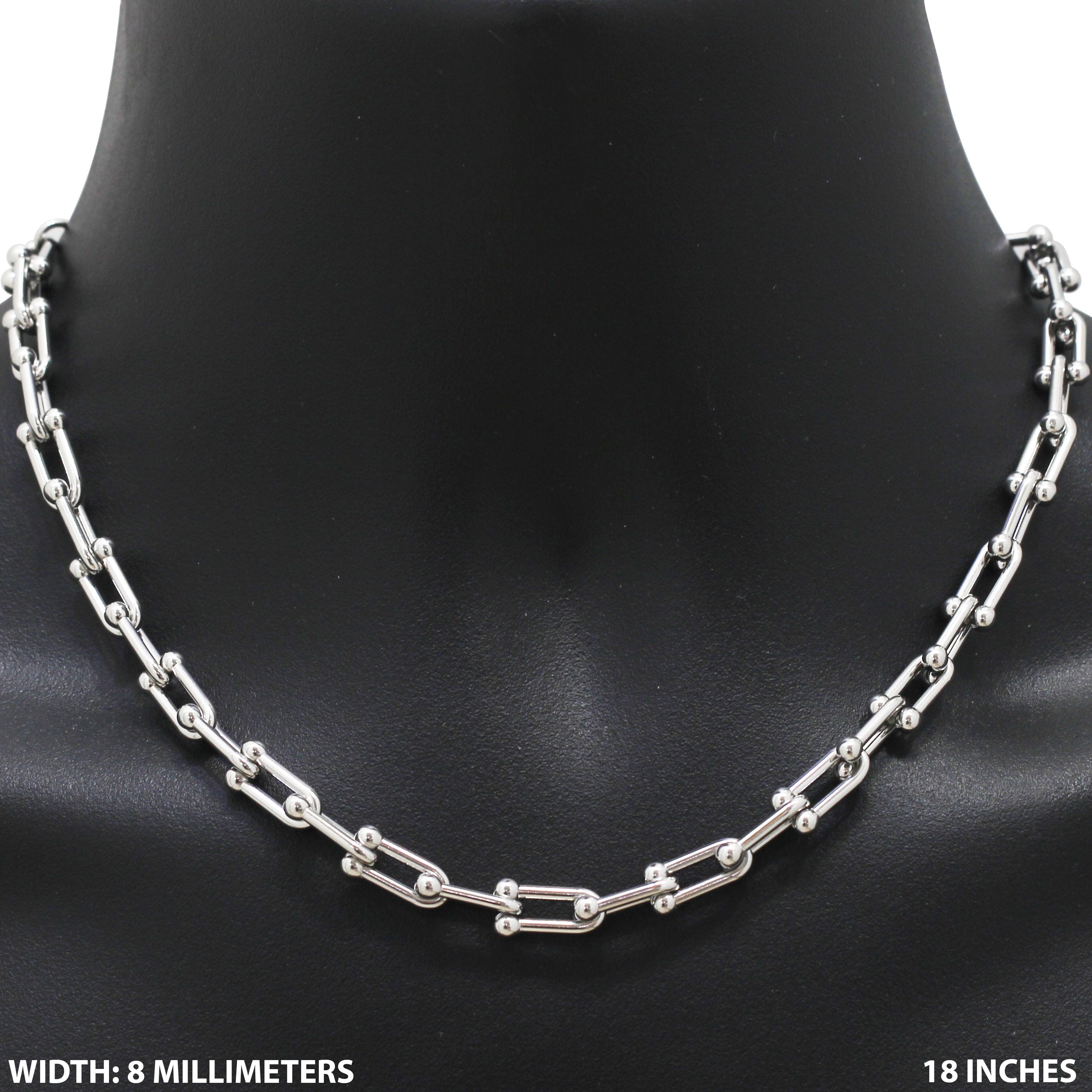 Other 316L Stainless Steel 8mm Graduated Link Chain Necklace 18" Size ONE SIZE - 1 Preview