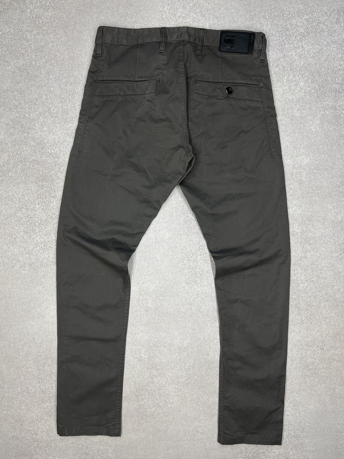 G-Star Mens G Star Raw Bronson Slim Chino Pants Grey Y2K Size M Size US 32 / EU 48 - 7 Thumbnail