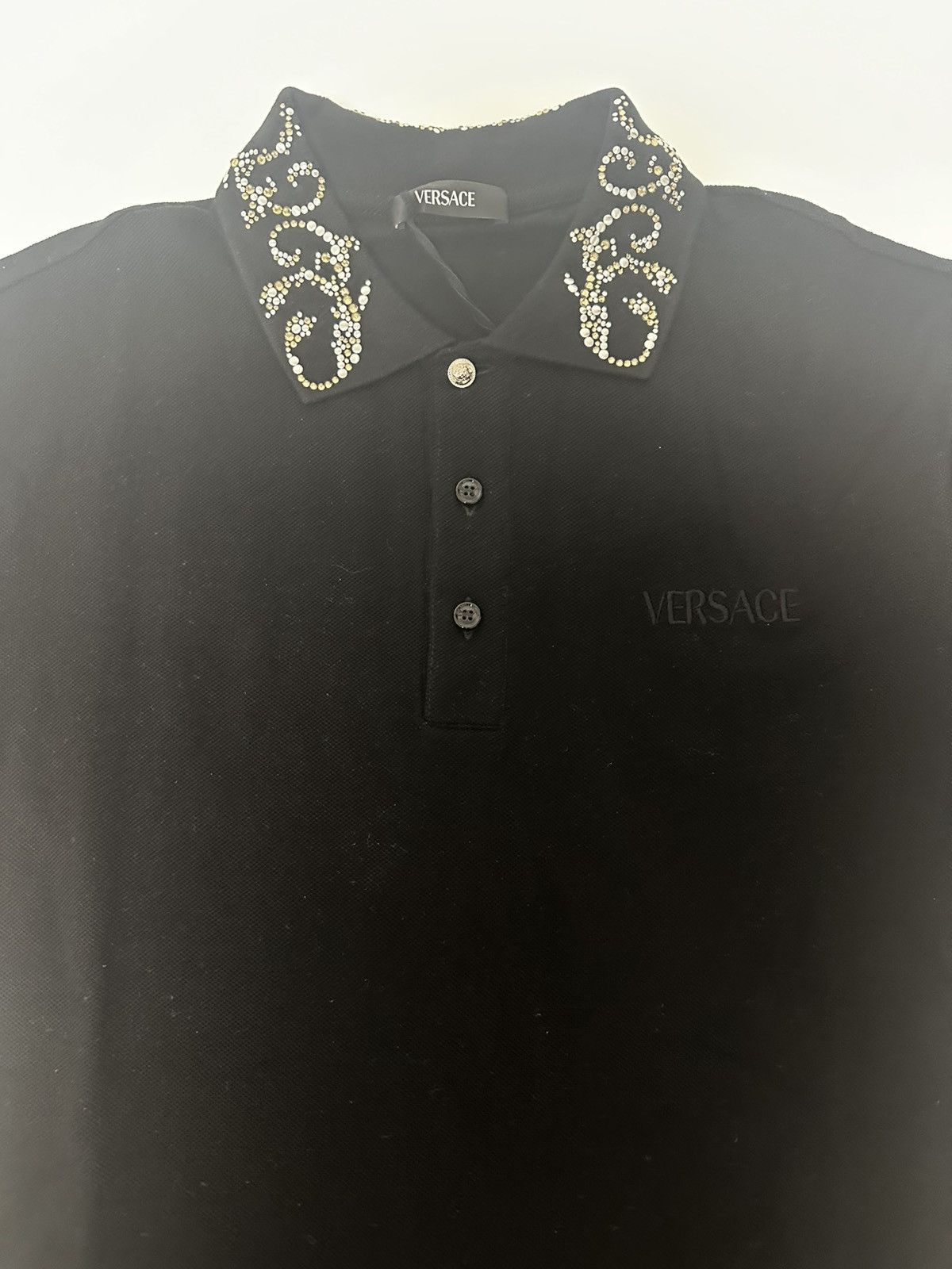 Versace Versace Black Embroidered Polo Shirt Size US S / EU 44-46 / 1 - 3 Thumbnail