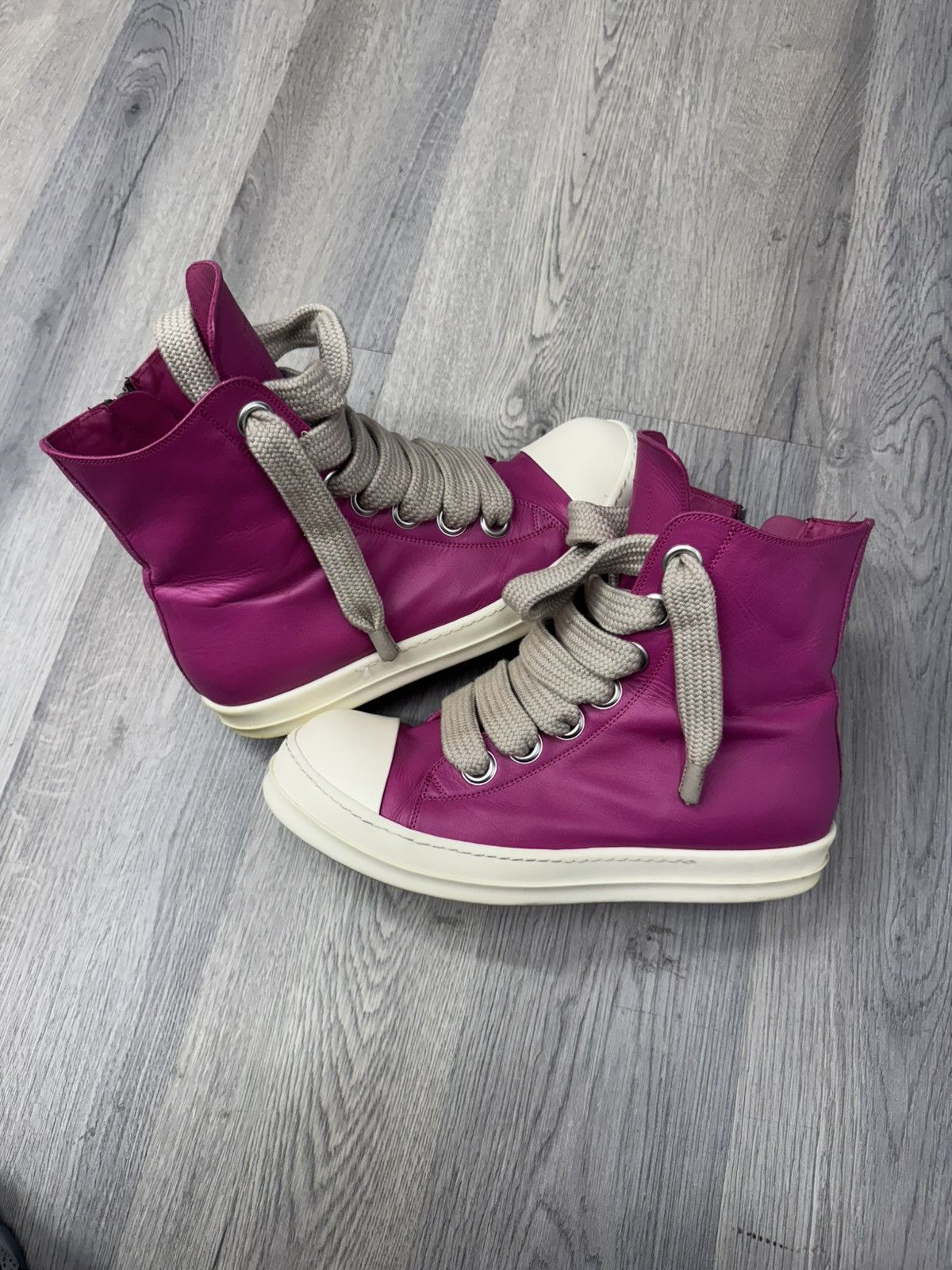 rick owens jumbo lace sneakers HOT PINK Rick Owens Pink Jumbo Lace