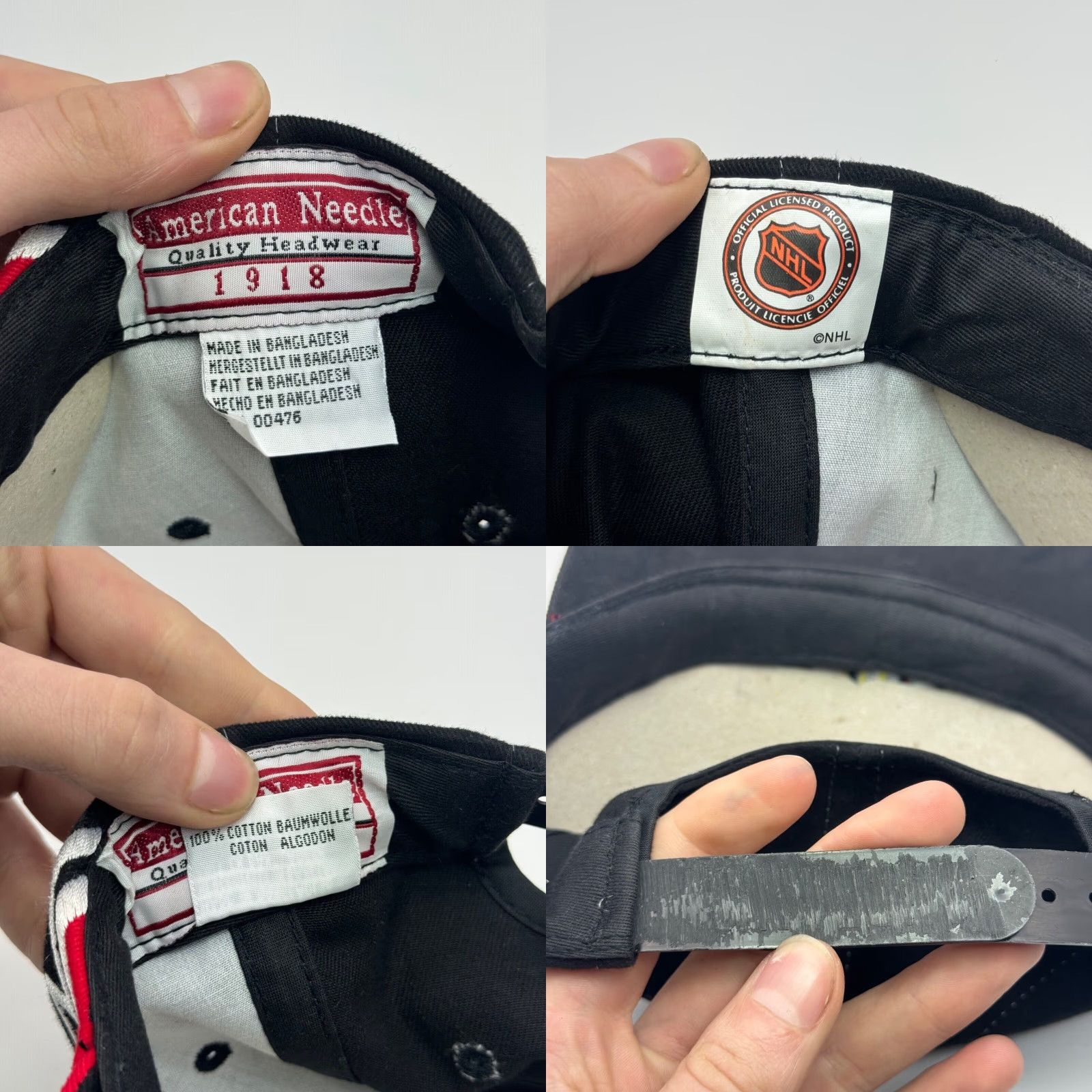 American Needle VINTAGE American Needle Chicago Blackhawks Snapback Hat Adjustable Black 90s NHL Retro Size ONE SIZE - 8 Thumbnail