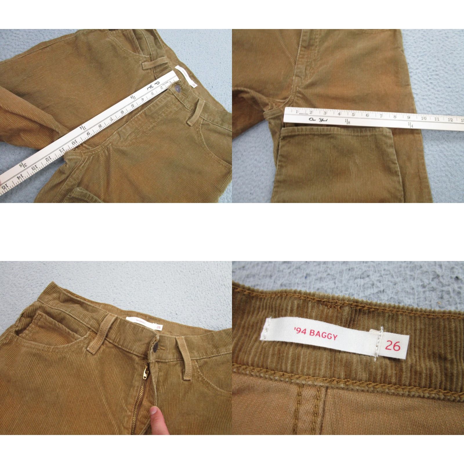 Levi's Levi's 94 Baggy Pants Women 26 Brown Corduroy High Rise Straight Leg Waterless 90s Casual Size 26" / US 2 / IT 38 - 8 Thumbnail