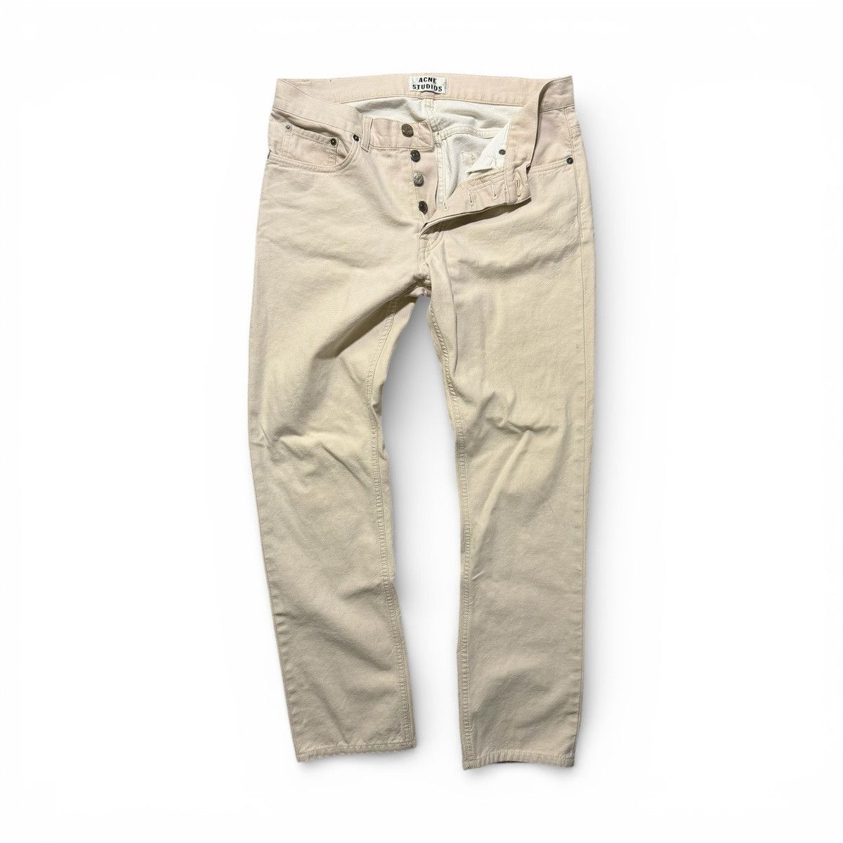 Acne Studios RARE Acne Studios Roc White Sugar Denim Pants 34x32 Size US 34 / EU 50 - 1 Thumbnail