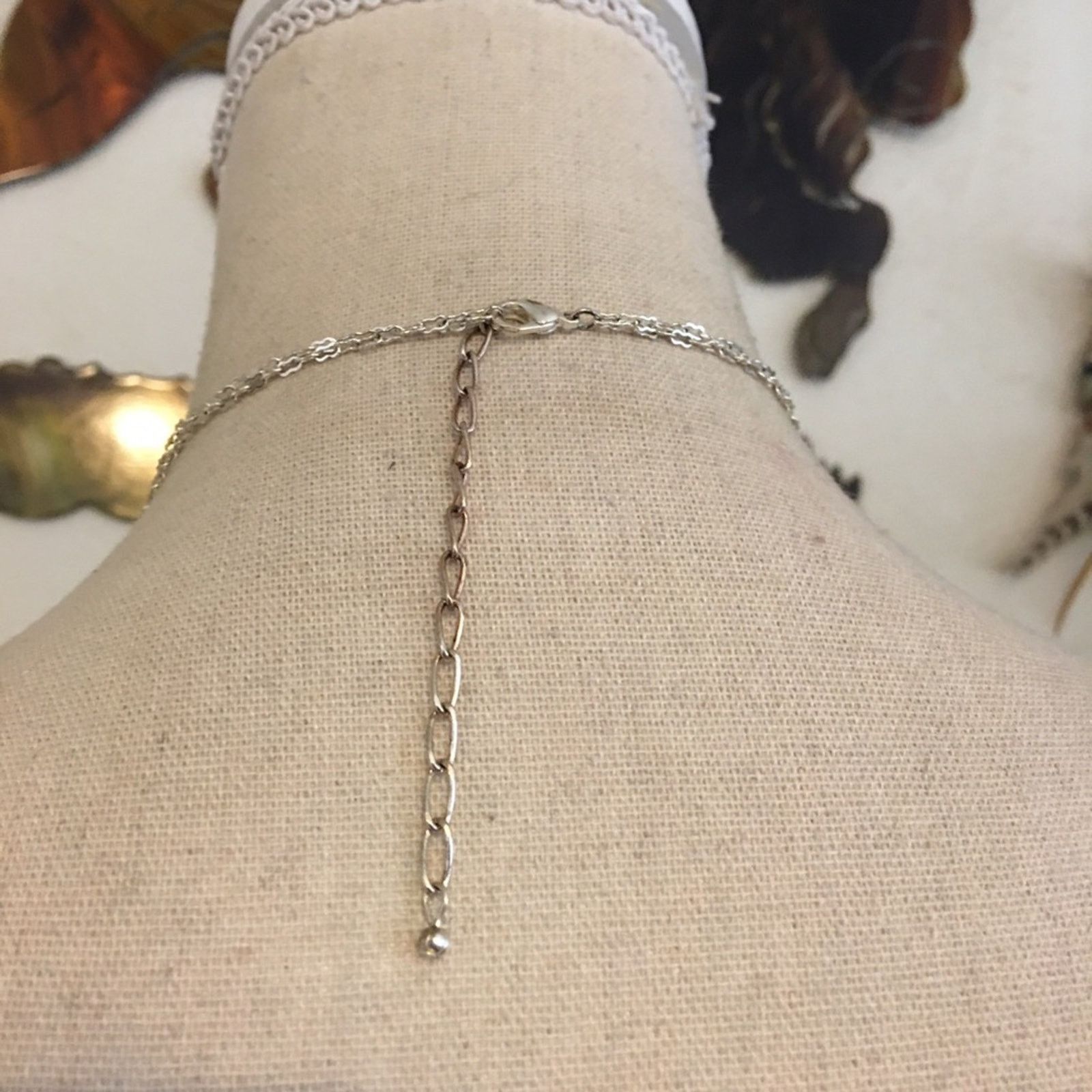 Jewelry Black and clear double strand chandelier necklace Size ONE SIZE - 5 Thumbnail
