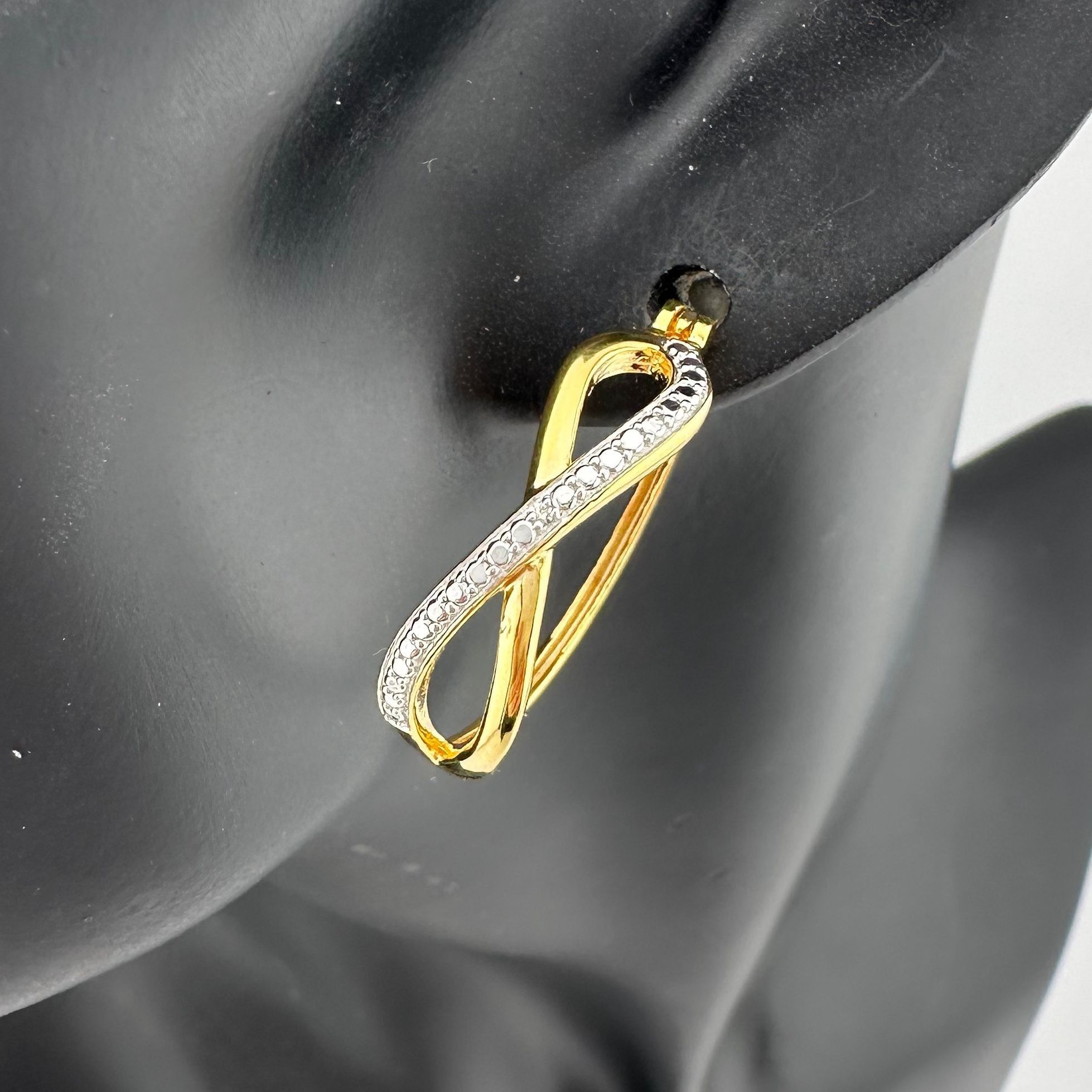 Other Beautiful Infinity Hoop Earrings Sterling 14kt Gold Overlay Size ONE SIZE - 2 Thumbnail
