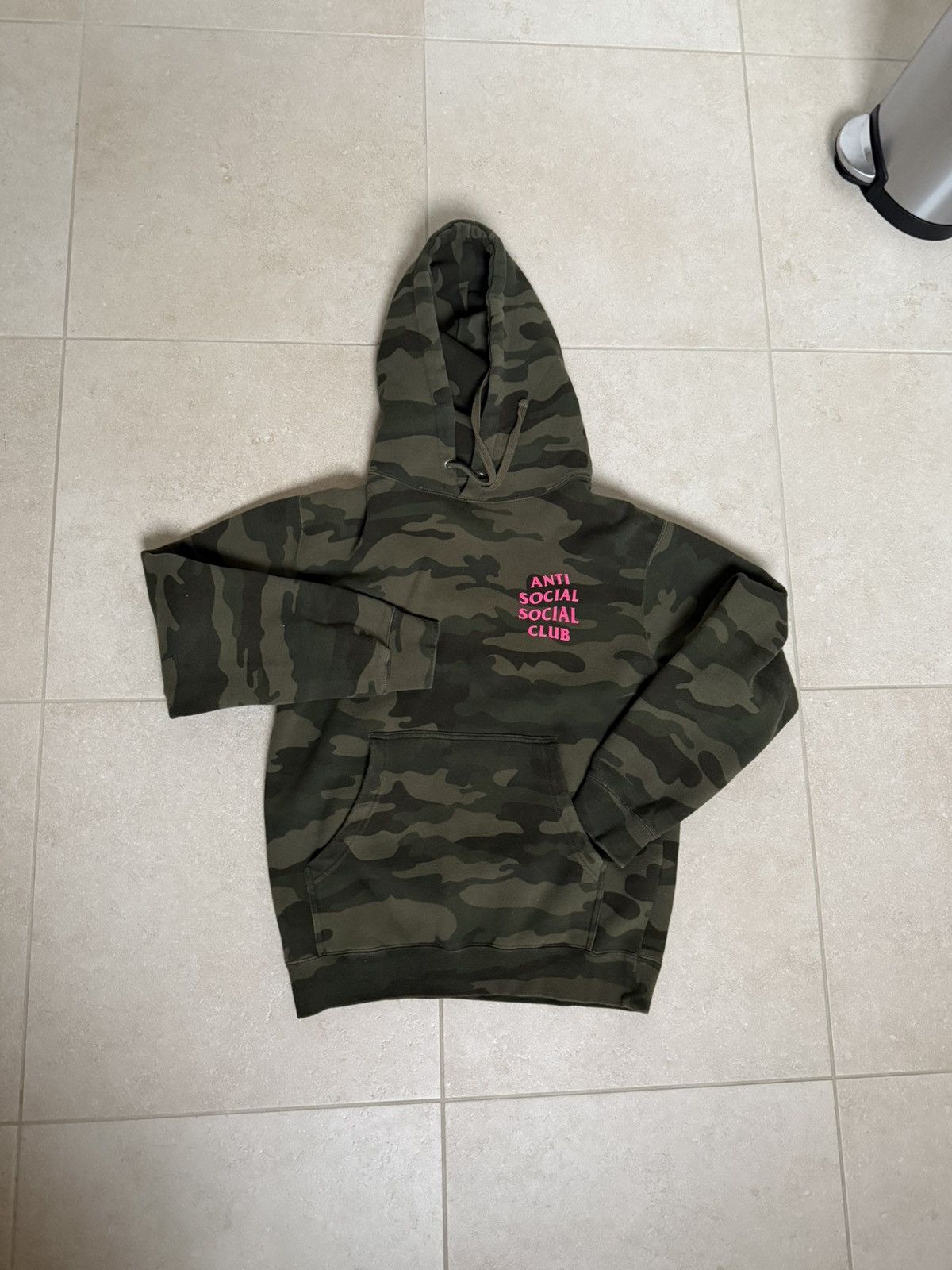 Anti Social Social Club Camo Pink Lettering Hoodie