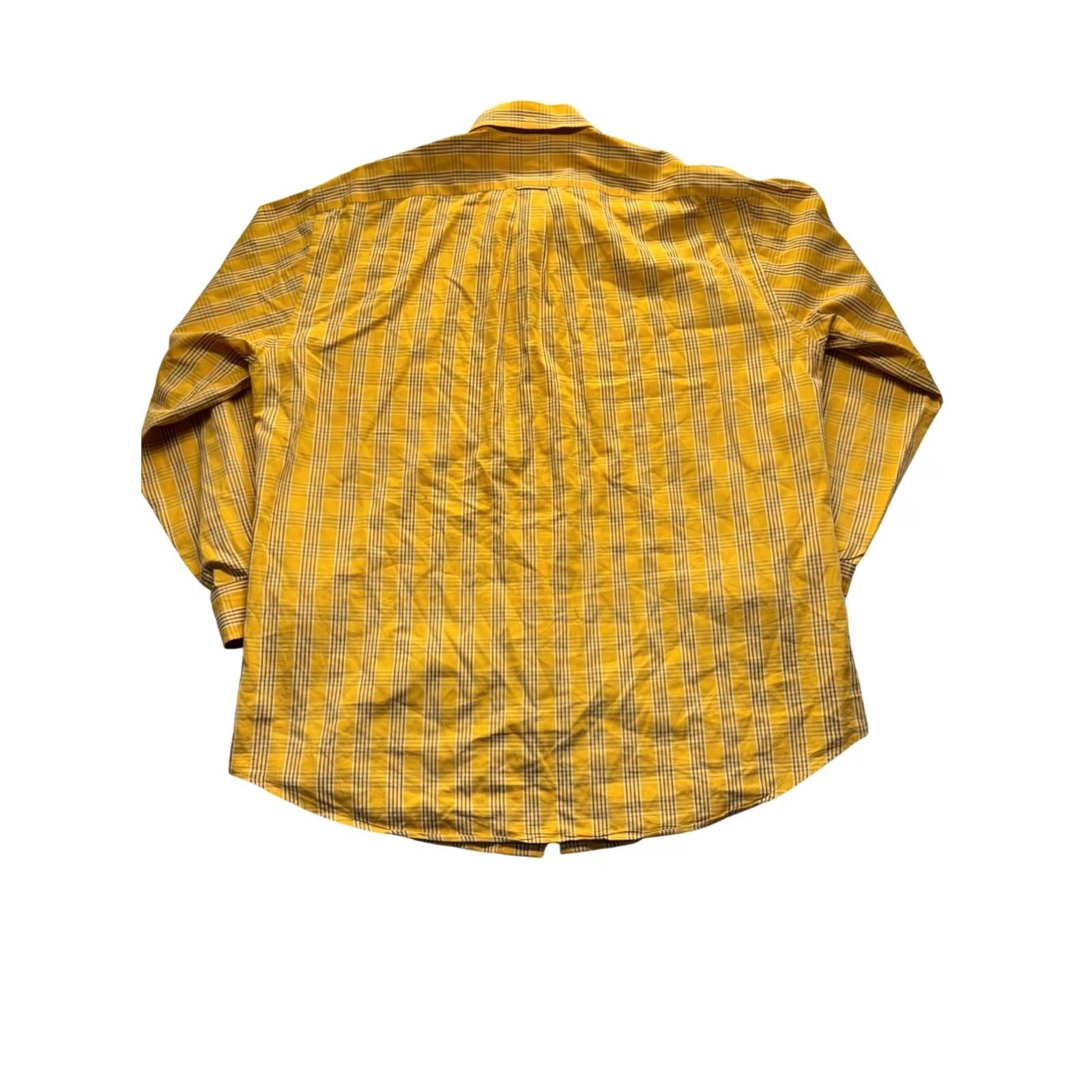 Faconnable VINTAGE Faconnable Shirt Button-Up Long Sleeve Yellow & White Plaid 100% Cotton Mens L Size US L / EU 52-54 / 3 - 2 Thumbnail