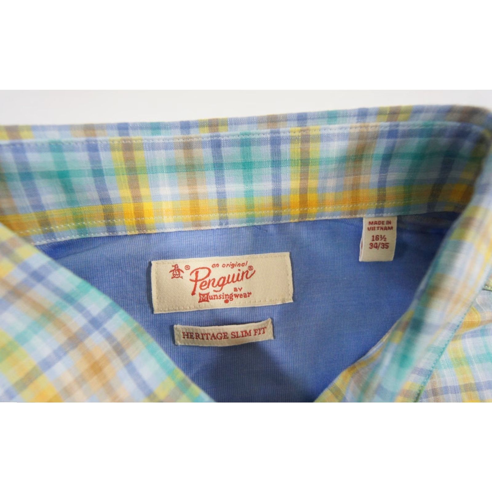 Original Penguin Original Penguin Button Up Shirt Mens 16.5 Check Long Sleeve Preppy Multicolor 34/35 Size US L / EU 52-54 / 3 - 6 Thumbnail