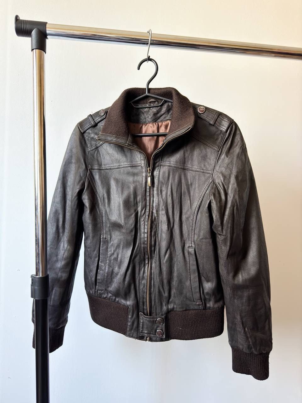 image of 20471120 x Avant Garde Japan Retro Style Vintage Brown Leather Jacket, Women's (Size XL)