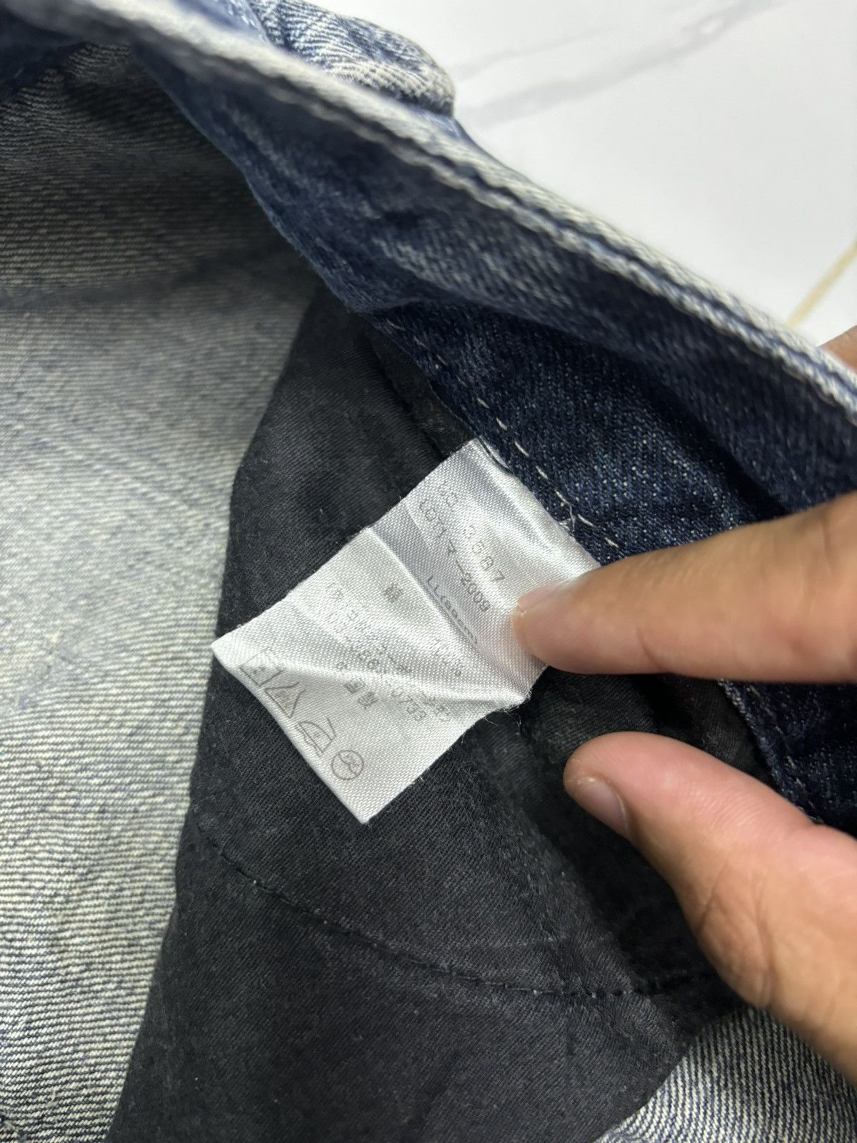 Le Grande Bleu (L.G.B.) 🔥SKULL BONES SPIDERWEB DENIM JEANS DOUBLE FOCUS Size US 35 - 14 Thumbnail