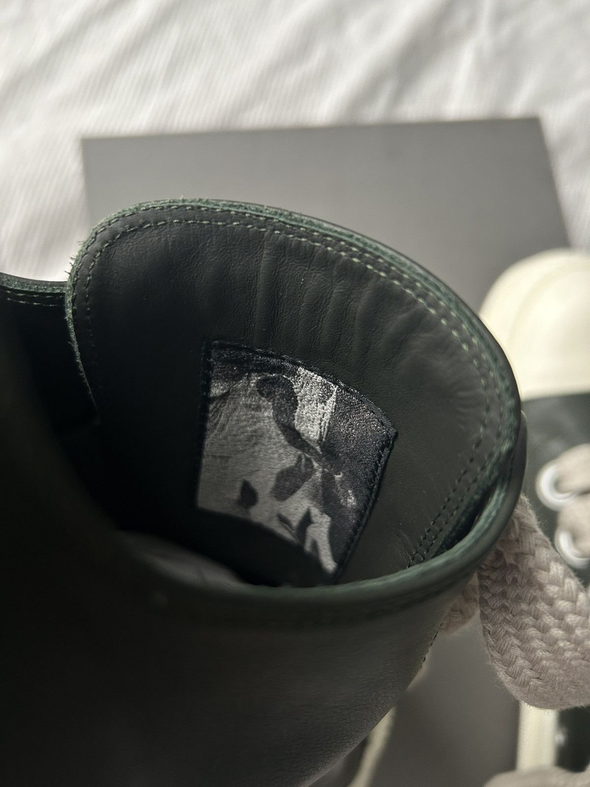 Rick Owens Rick Owens Forest Green Jumbo Lace Leather Sneakers Size US 10.5 / EU 43-44 - 6 Thumbnail