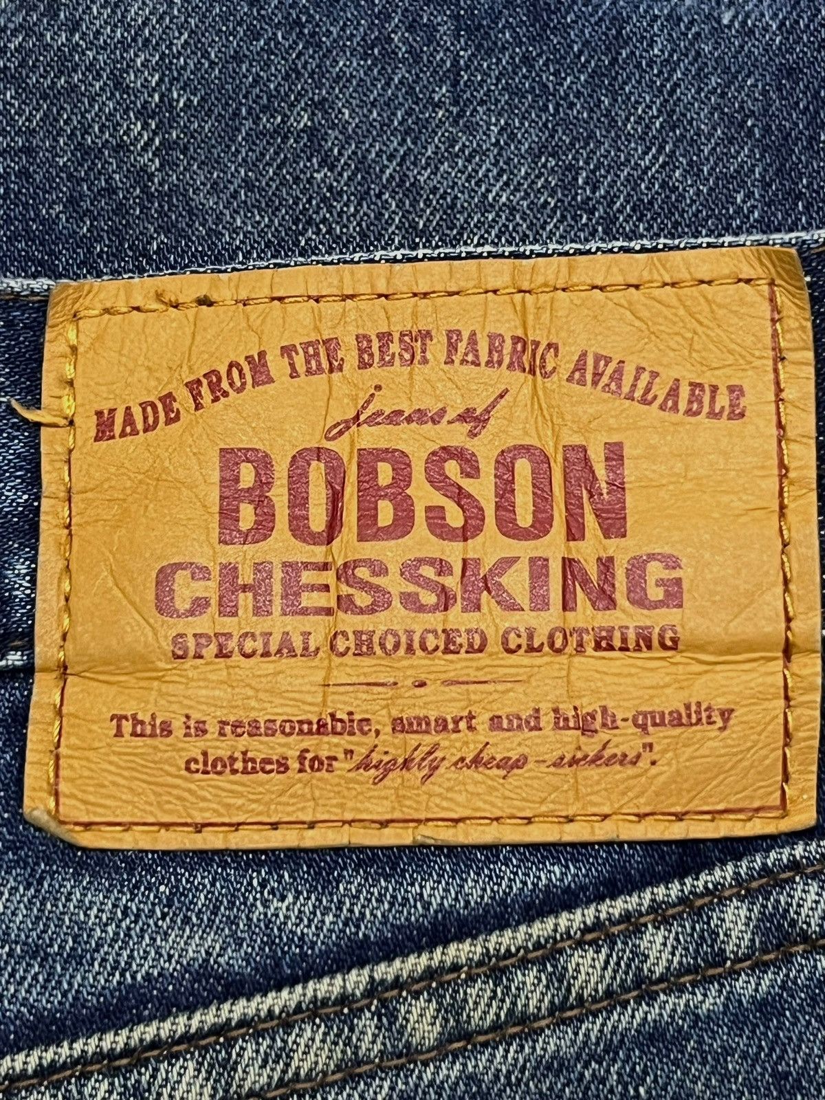 Japanese Brand Vintage Bobson Chessking Japan- Faded Mud Wash, Distressed Size US 33 - 13 Thumbnail