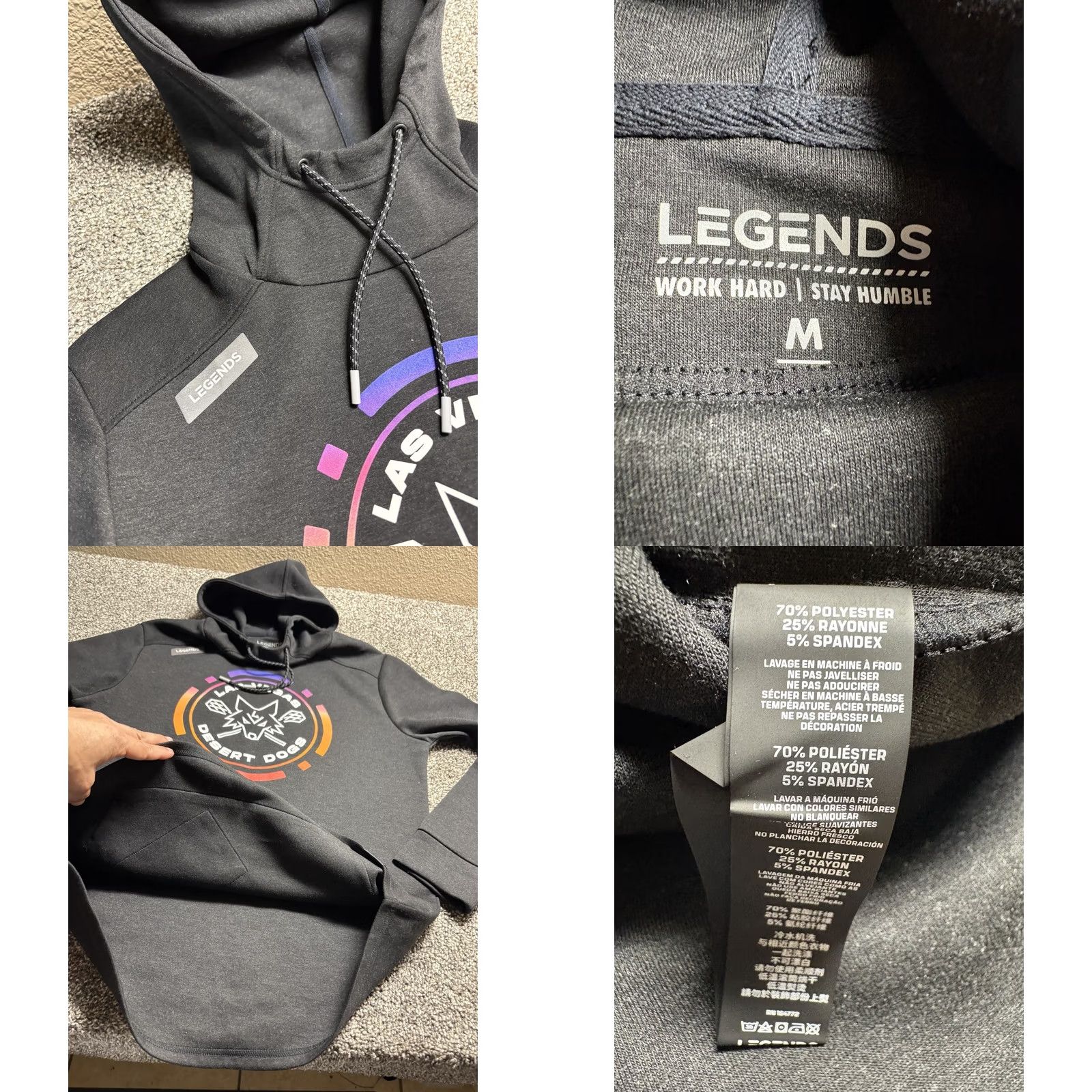 Vintage LEGENDS Las Vegas Desert Dogs Hoodie Mens Black Pullover Sweatshirt Size US M / EU 48-50 / 2 - 8 Thumbnail