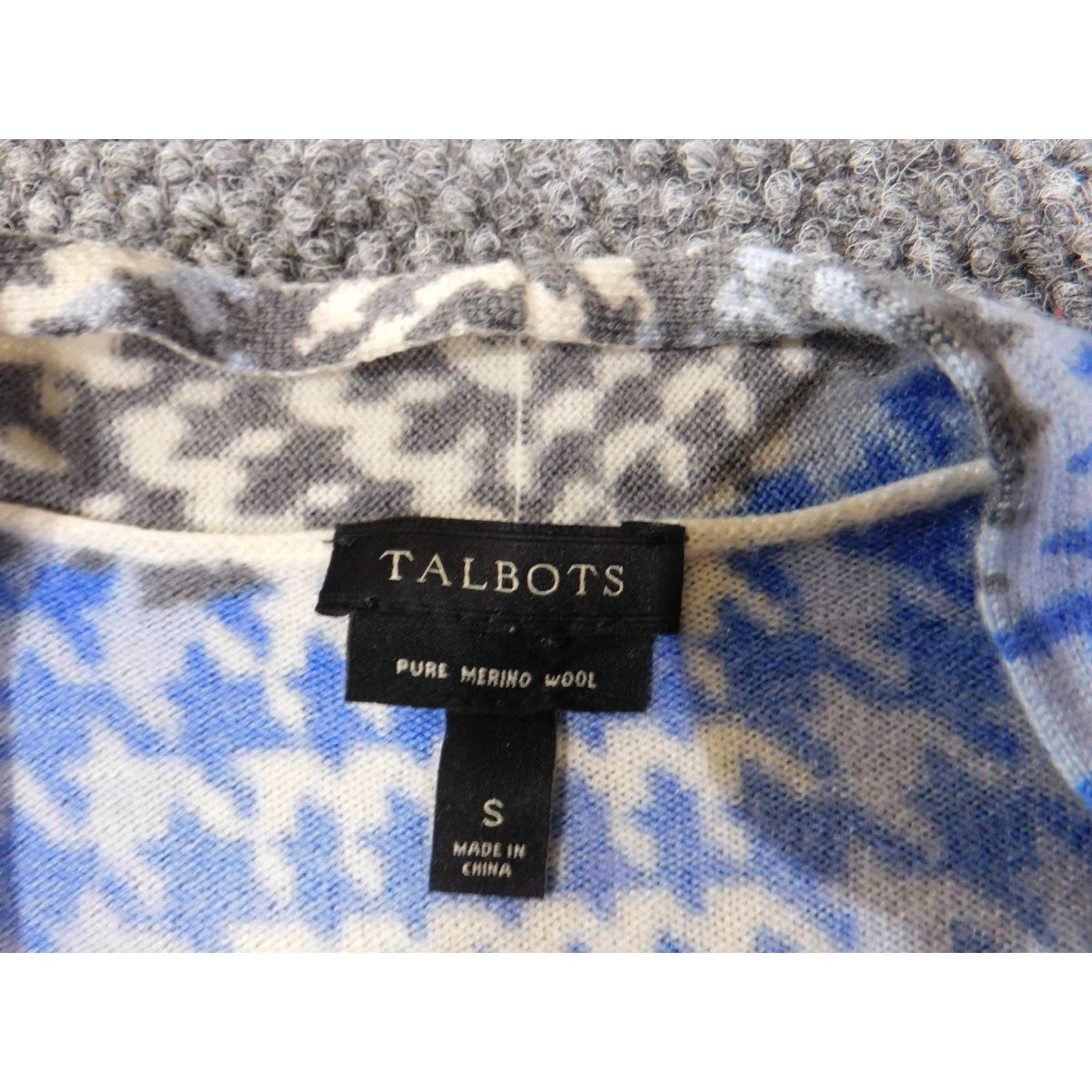 Talbots Talbots Sweater Cardigan Womens S Blue Wool Geometric Knit Geometric Vintage No Size S / US 4 / IT 40 - 5 Thumbnail