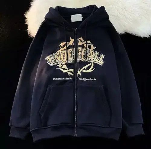 Japanese Brand × Vintage “Unofficial” Embroidered Lettering Oversized Zip-Up Hoodie Size US L / EU 52-54 / 3 - 2 Thumbnail