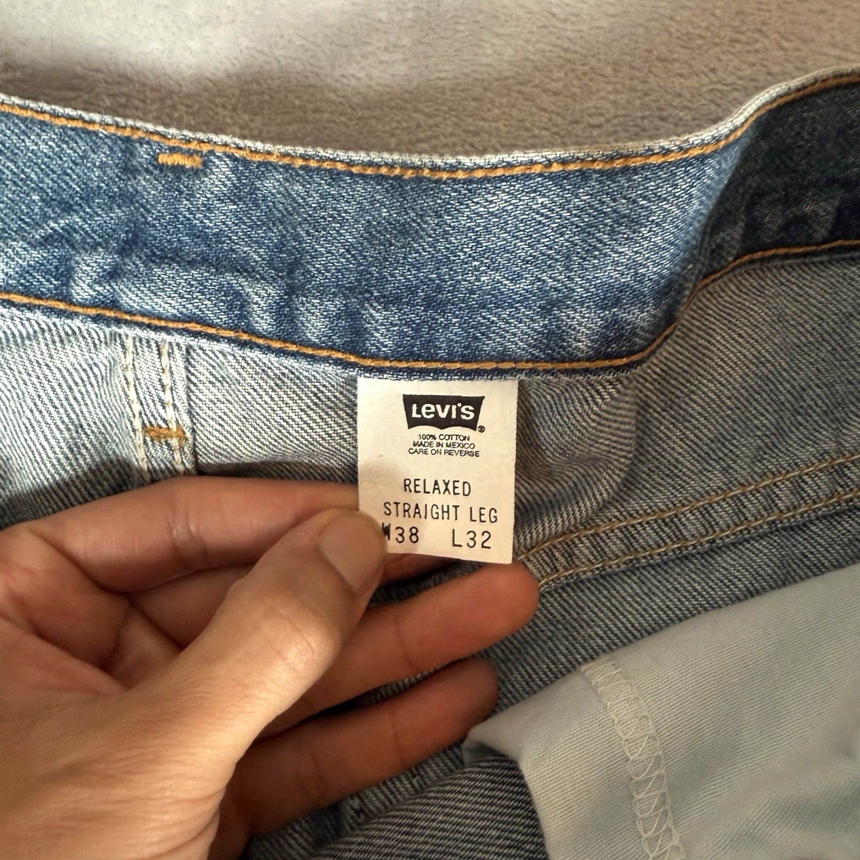 Levi's VINTAGE Levi's Relaxed Jeans Mens 38x32 Regular Straight Denim Blue 90s Logo 5-Pocket Mens Size US 36 / EU 52 - 5 Thumbnail