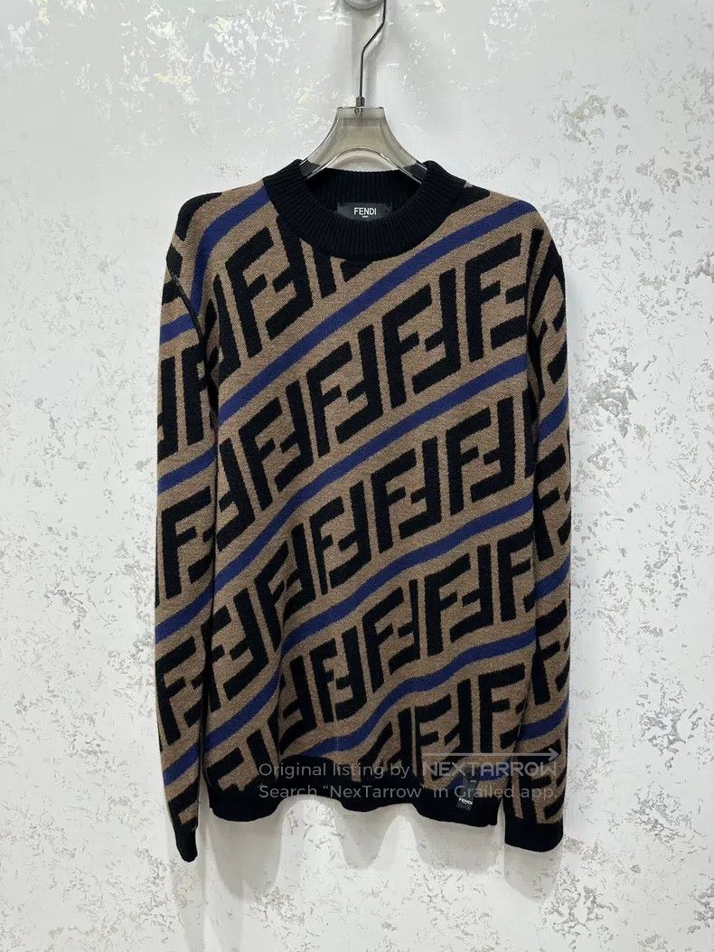 Fendi Fendi Classic Monogram Logo Knit Sweater Size US L / EU 52-54 / 3 - 1 Thumbnail