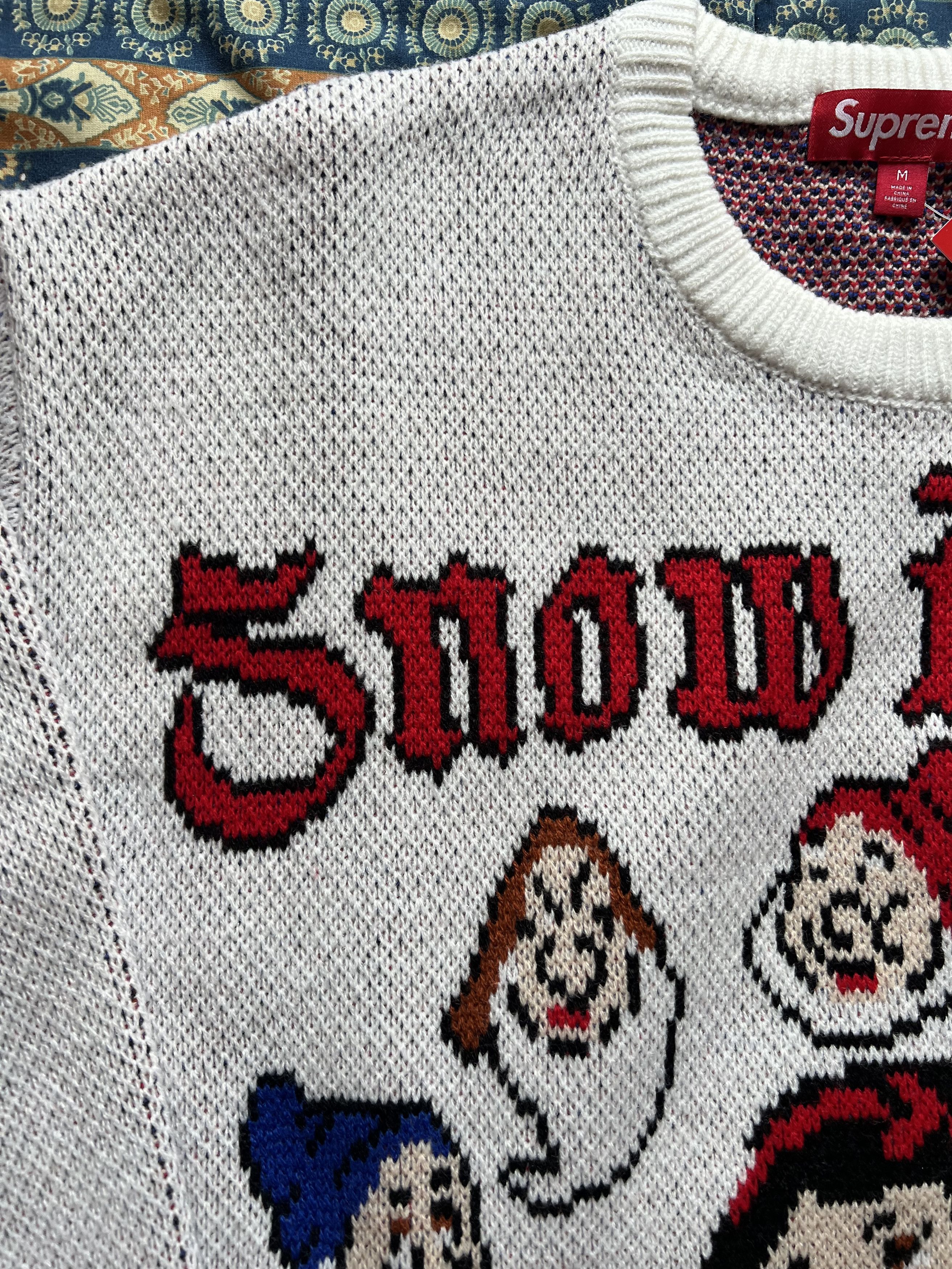 Supreme Supreme Snow White Sweater jumper knit Medium m Supreme Supreme Snow White Sweater jumper knit Medium m