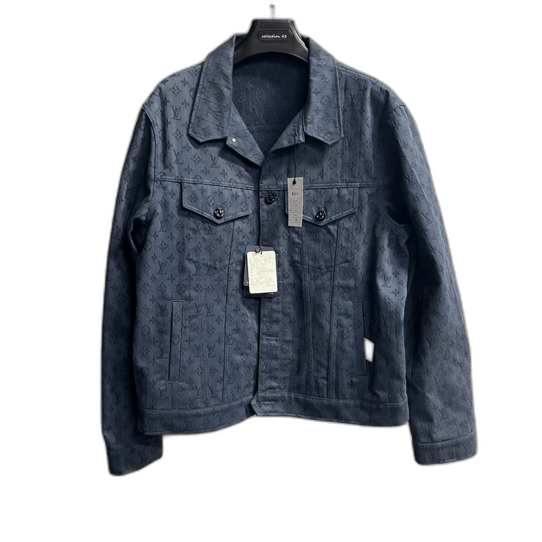 Louis Vuitton Blue Printed Casual Denim Jacket