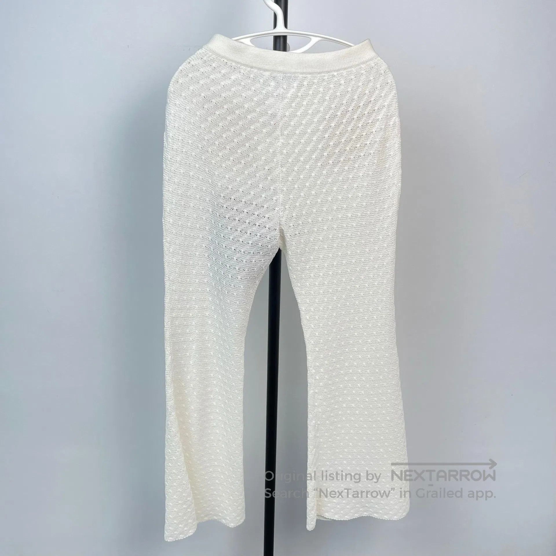 Chanel Chanel White knitted casual pants| Size 35" - 2 Thumbnail