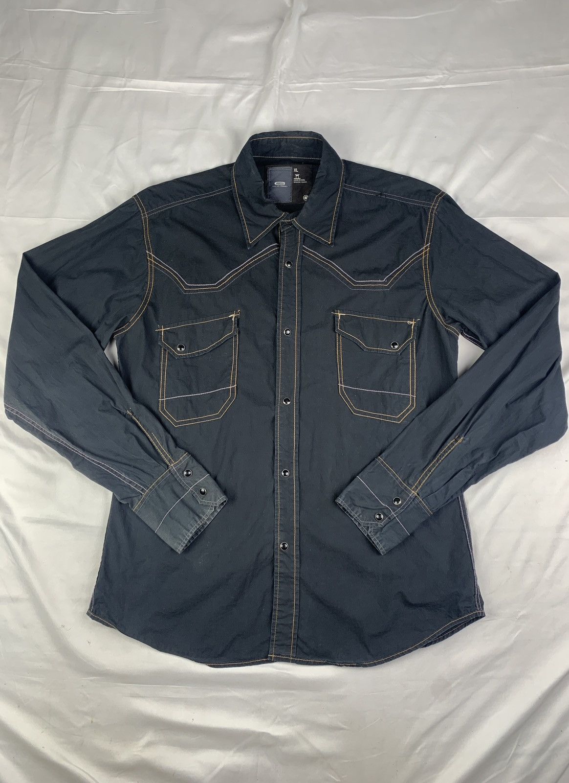 G-Star G-Star Raw Black Western Snap Button Graphic Shirt Size XL / US 12-14 / IT 48-50 - 4 Thumbnail