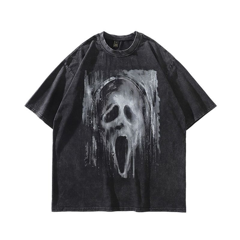 image of Tee Ghost Graphic Short Sleeve T Shirt in Black, Men's (Size Medium)