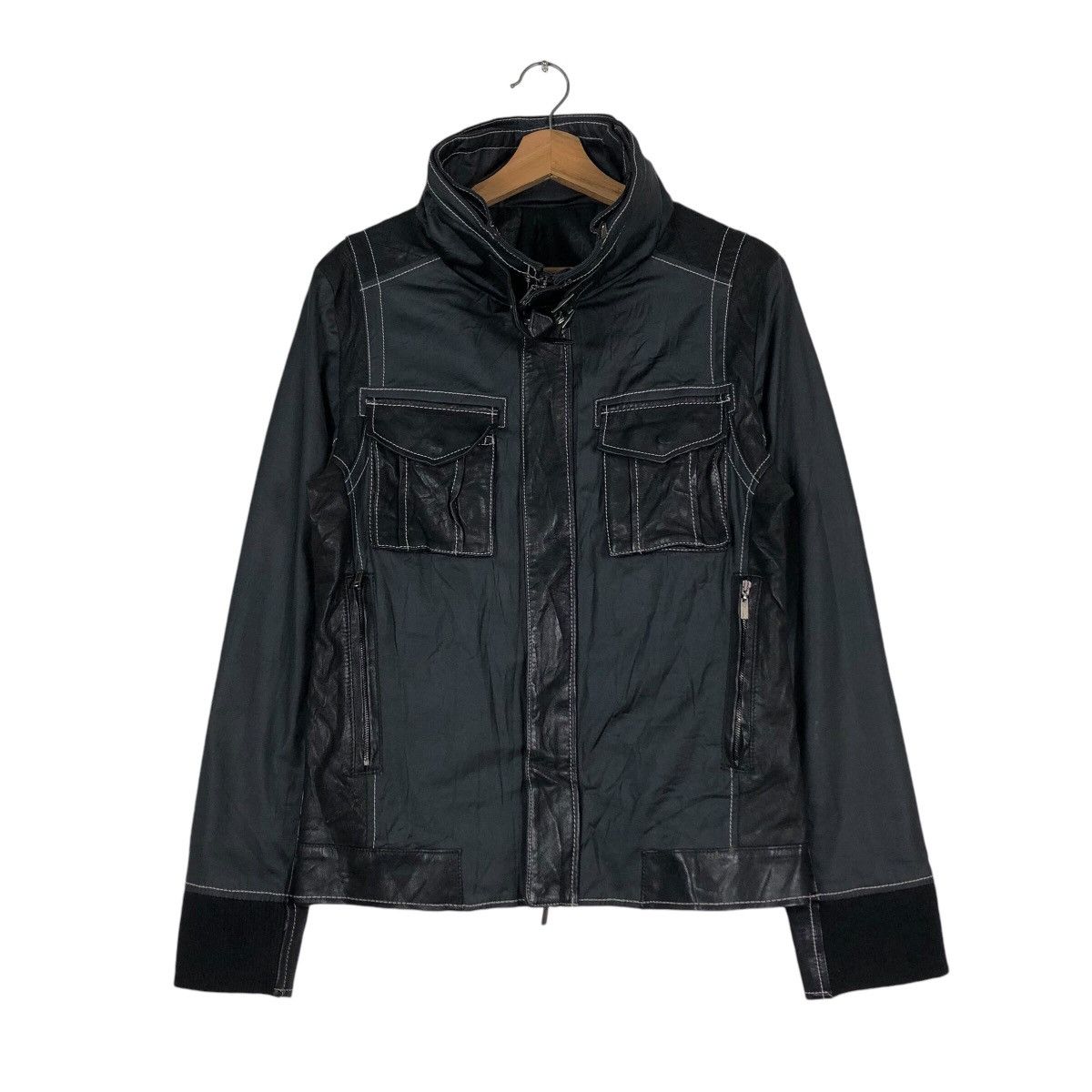 Japanese Brand 📌Cropped Biker Leather Jacket Comme Ca Du Mode Men Size US S / EU 44-46 / 1 - 2 Thumbnail
