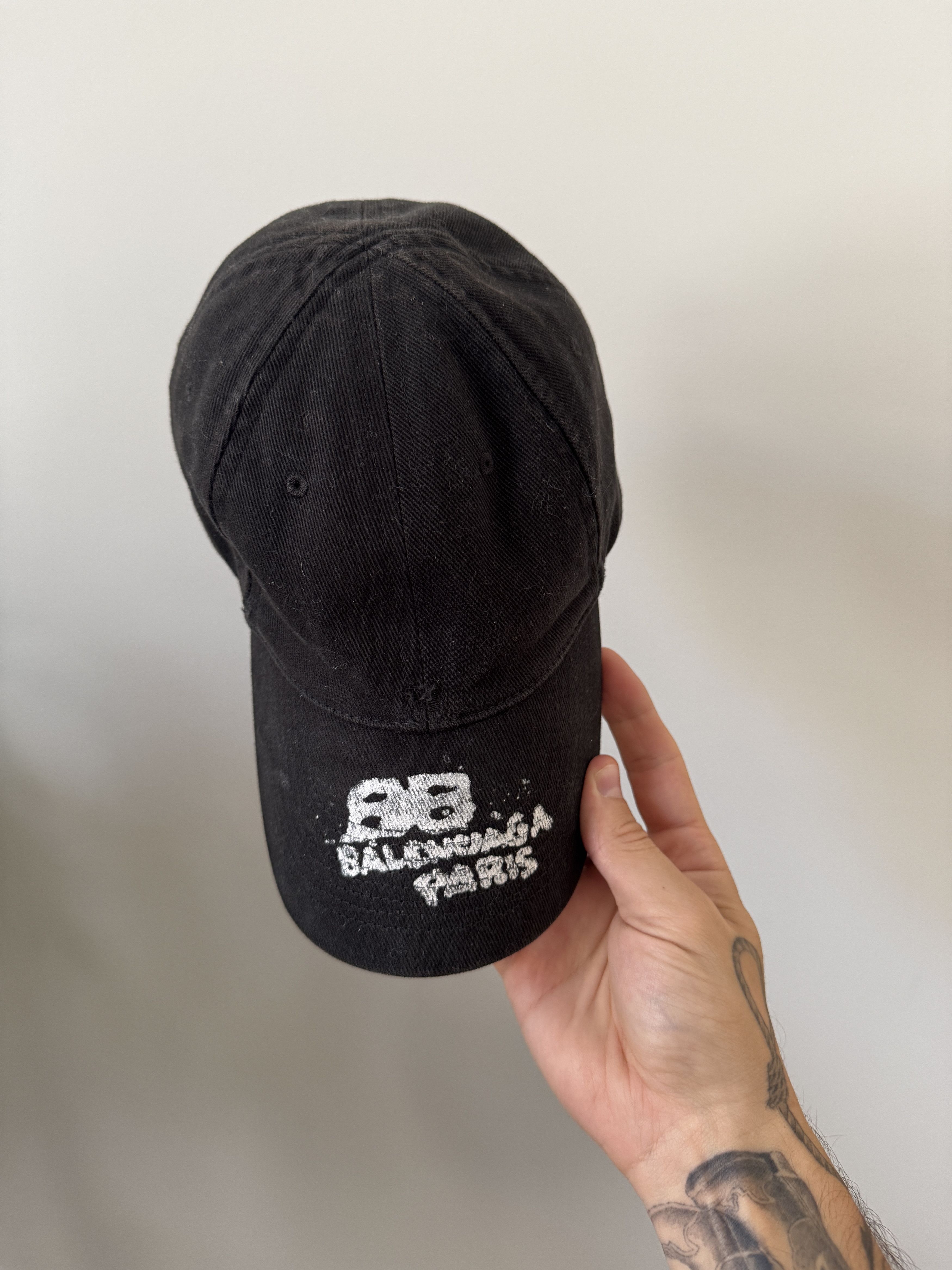 Balenciaga Balenciaga black splatter-effect BB Paris Cap SIZE SMALL Size 26 - 3 Thumbnail