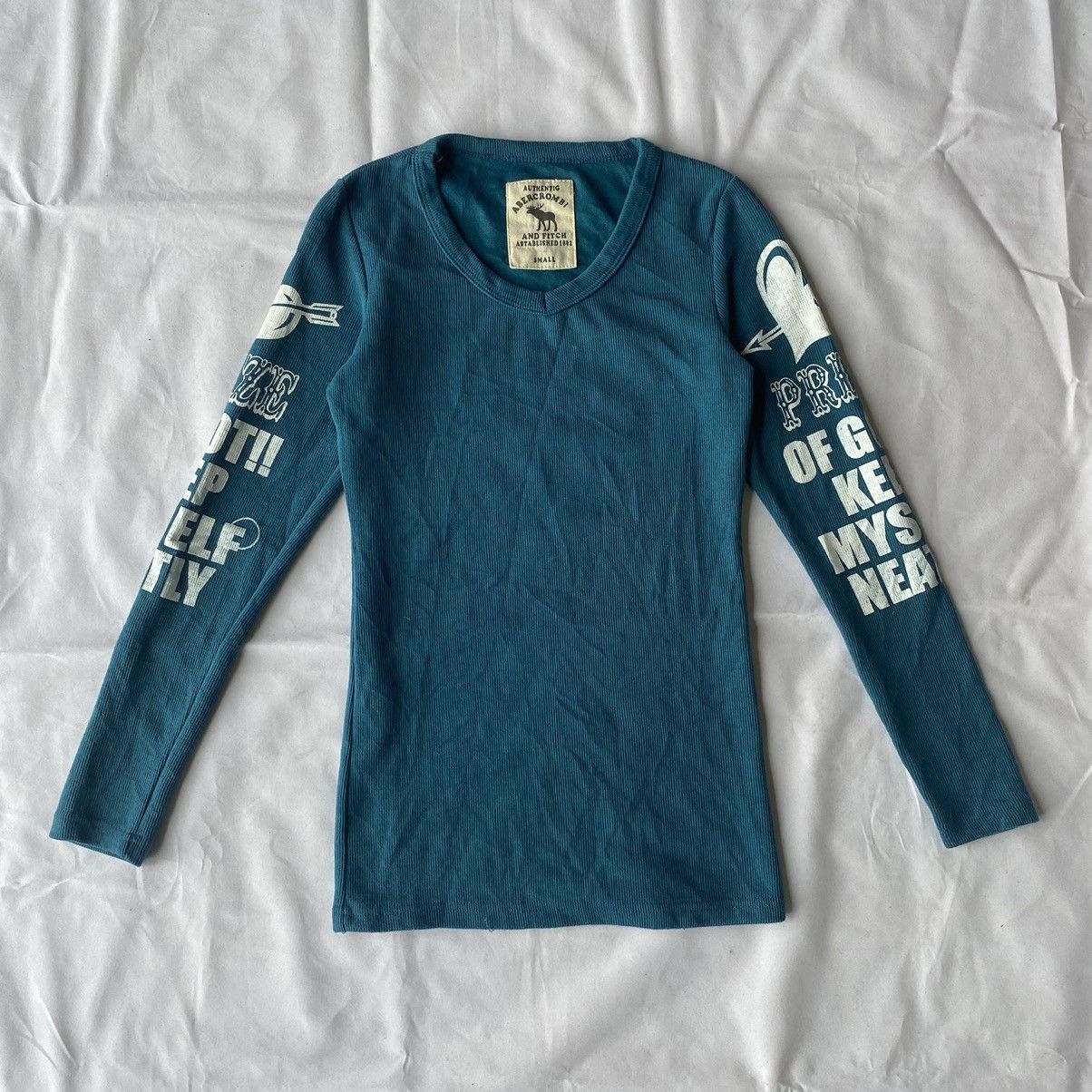 Beauty Beast × If Six Was Nine × Le Grande Bleu (L.G.B.) Japanese Poem and graphic Long Sleeve Affliction Style Size S / US 4 / IT 40 - 1 Thumbnail