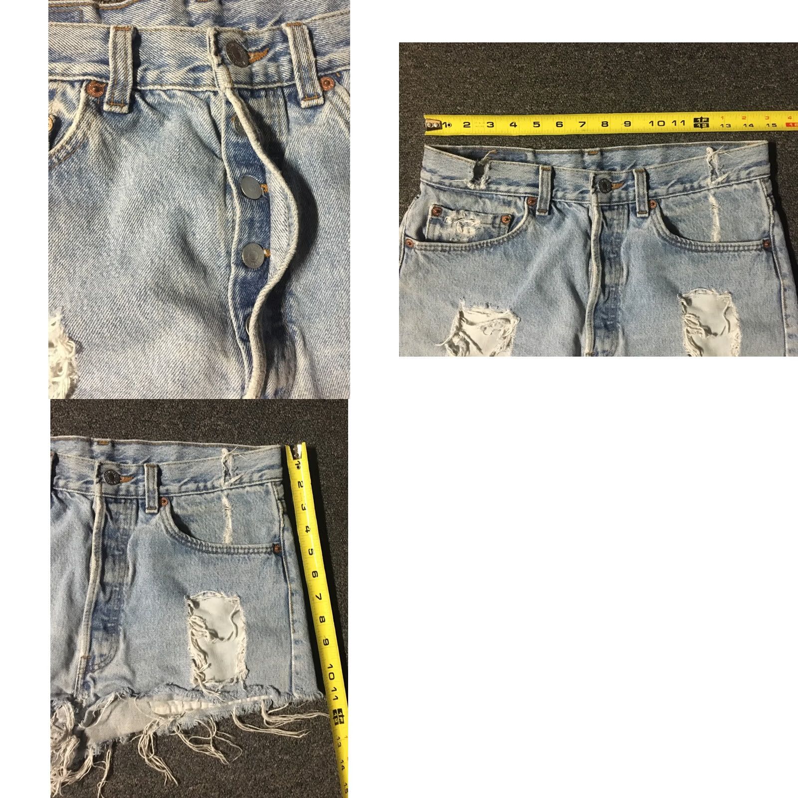 Levi's VINTAGE Levi's 501 Jeans Shorts Shirt Womens 30 Blue Distressed Thrashed Cut Off Grunge 80s 90s Biker USA Size 30" / US 8 / IT 44 - 8 Thumbnail