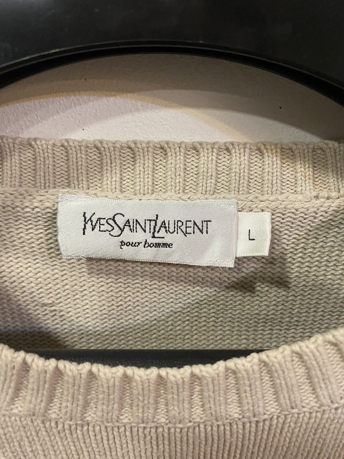Yves Saint Laurent Beige YSL Sweater Knit Size US L / EU 52-54 / 3 - 5 Thumbnail