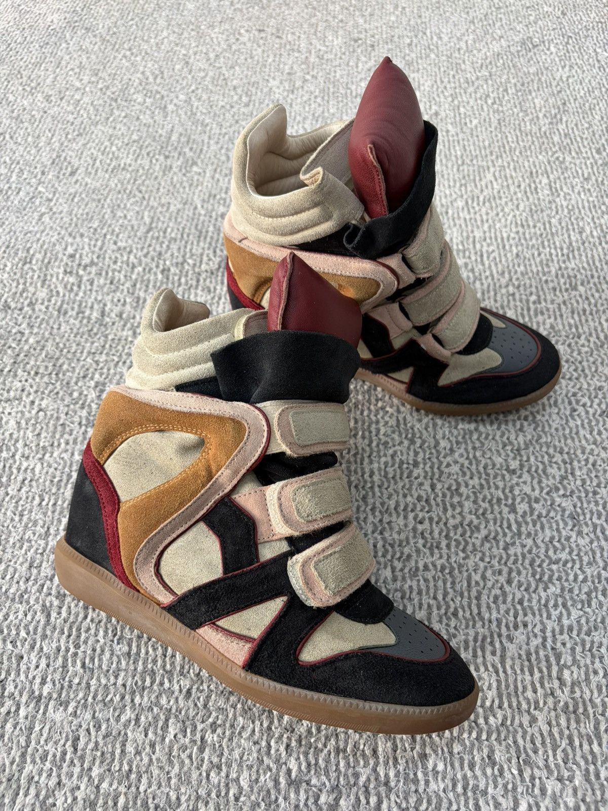 Isabel Marant Isabel Marant Multicolor Suede And Leather Wedge Sneakers Size US 7 / IT 37 - 1 Thumbnail