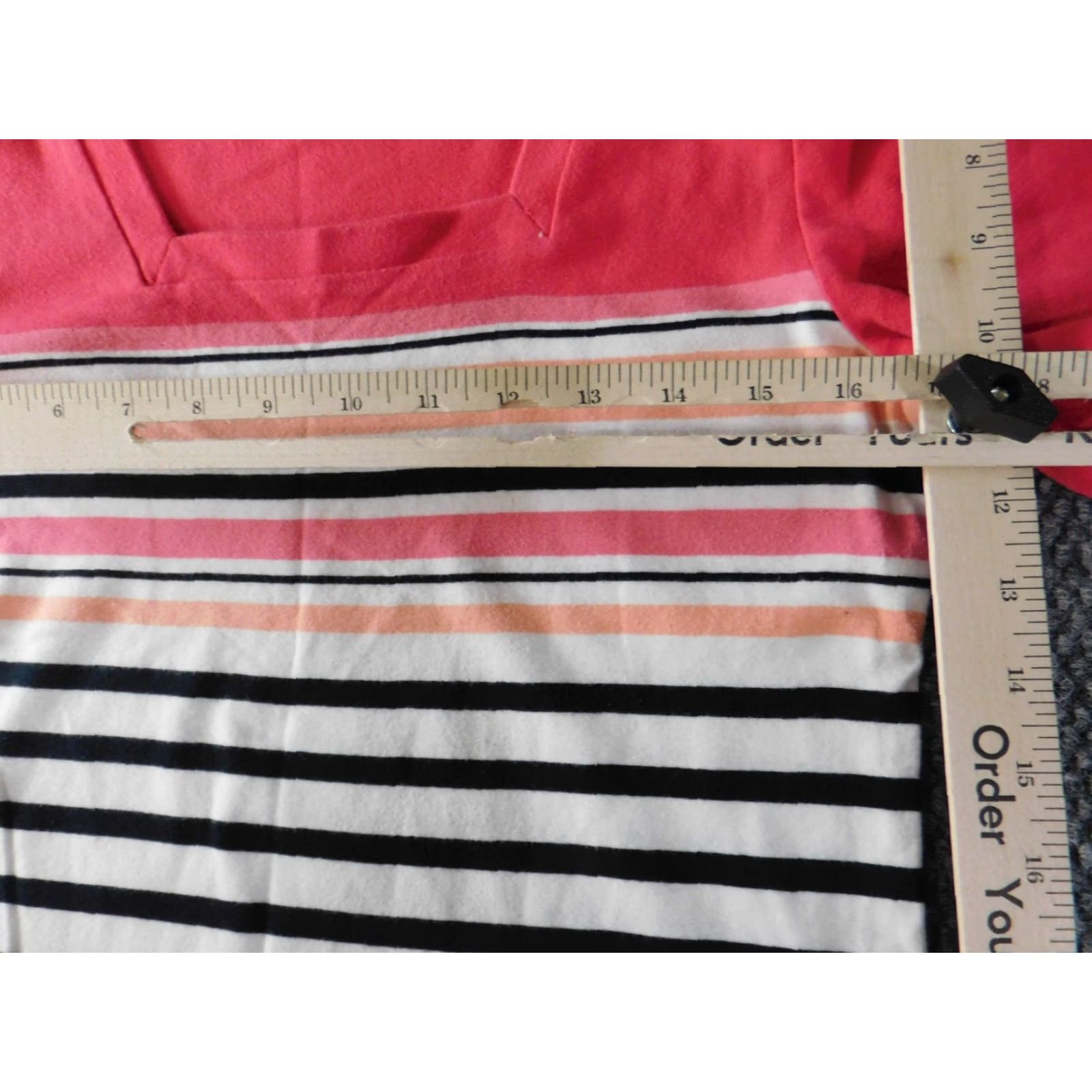 Croft & Barrow Croft & Barrow Womens Blouse PM Petites White Striped Pullover Crew Neck Short Sleeve Button Cotton Rayon Classic Casual Womens Size M / US 6-8 / IT 42-44 - 6 Thumbnail