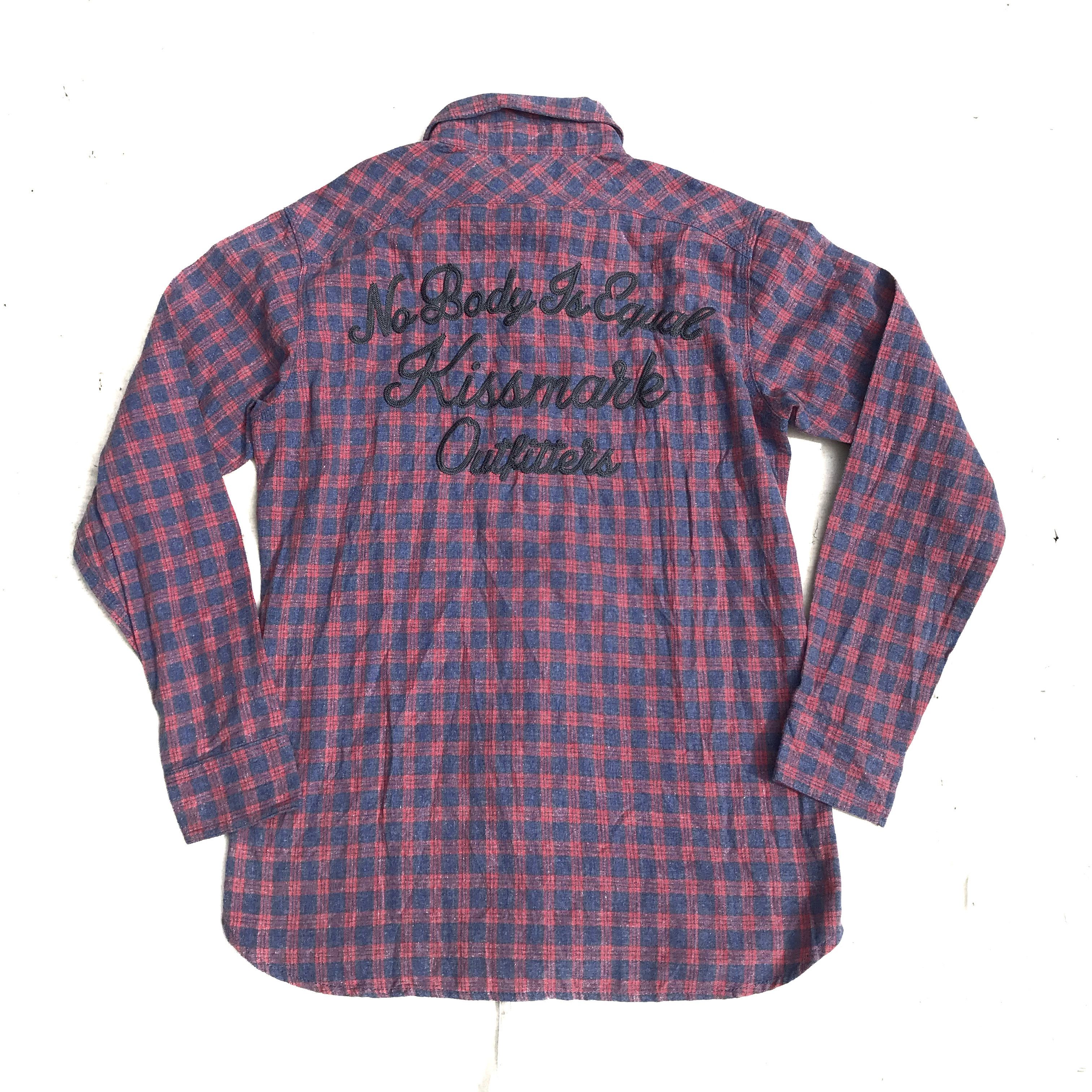 Japanese Brand Vintage Kissmark Japan Flanne Gingham Tartan shirt Size US M / EU 48-50 / 2 - 4 Thumbnail